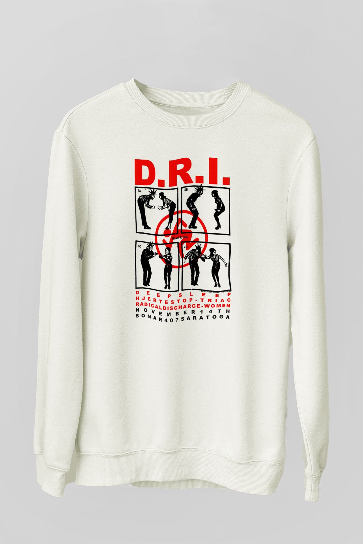 D.R.I Beyaz Unisex Sweatshirt