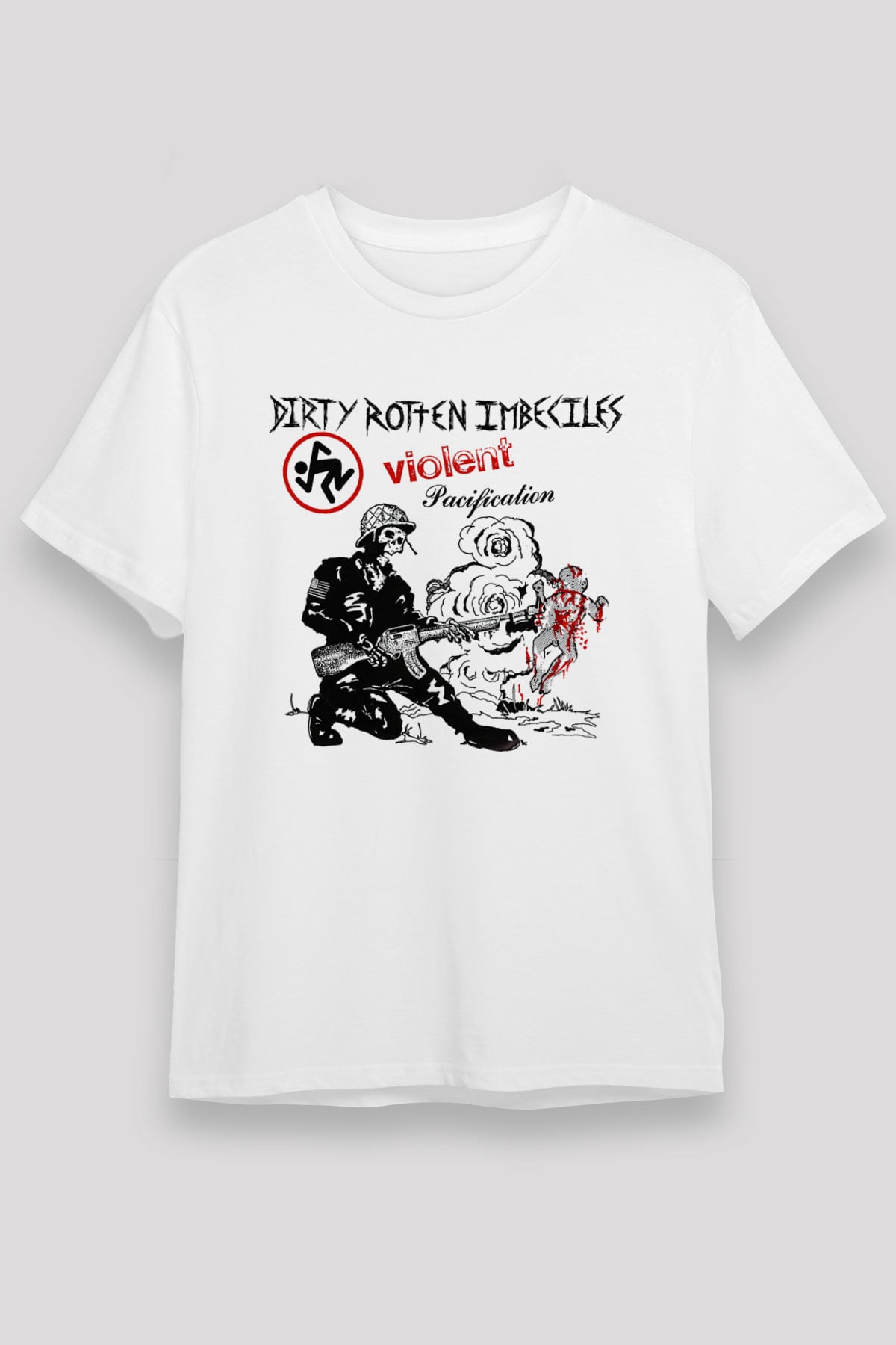 D.R.I Beyaz Unisex Tişört T-Shirt - TişörtFabrikası