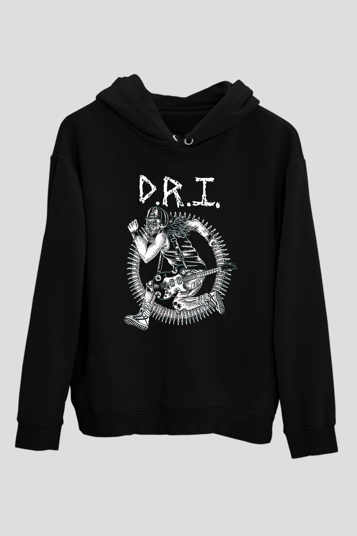 D.R.I Siyah Unisex Hoodie
