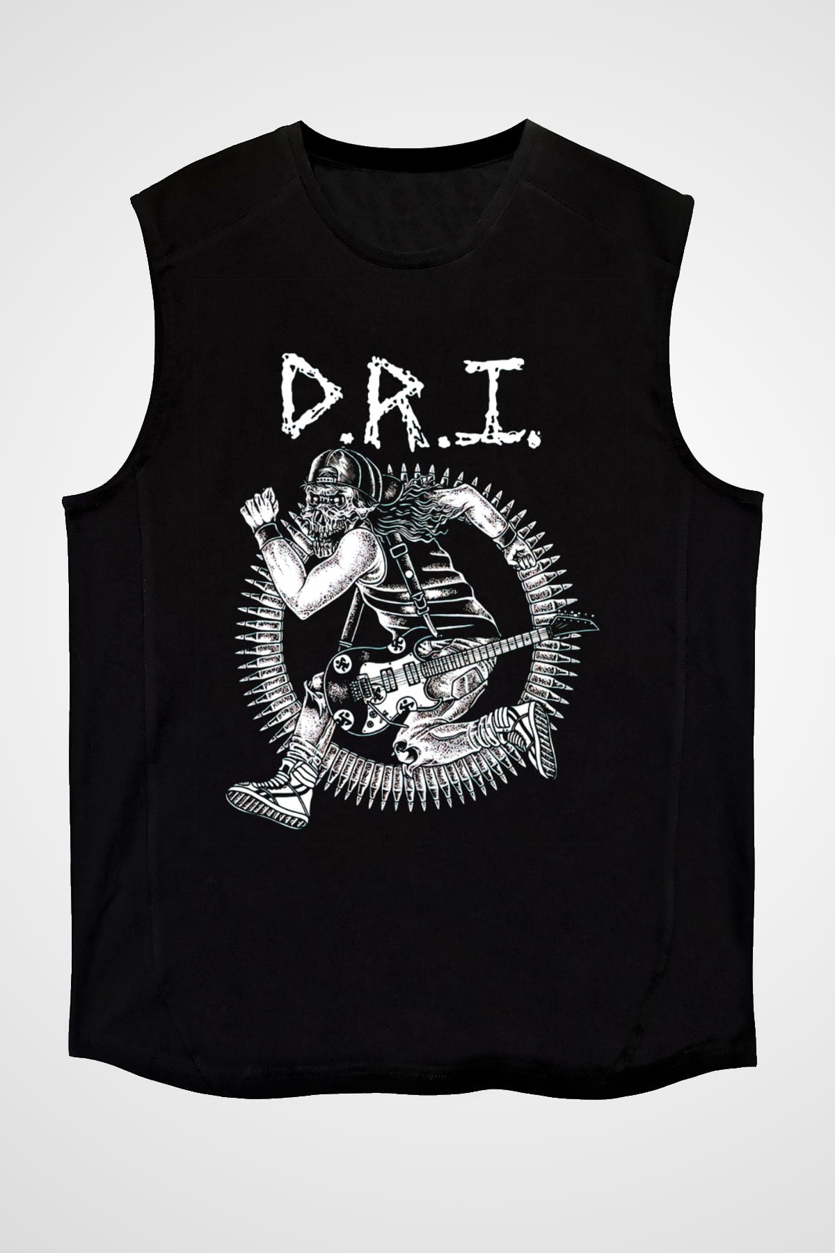 D.R.I Siyah Unisex Kolsuz Tişört