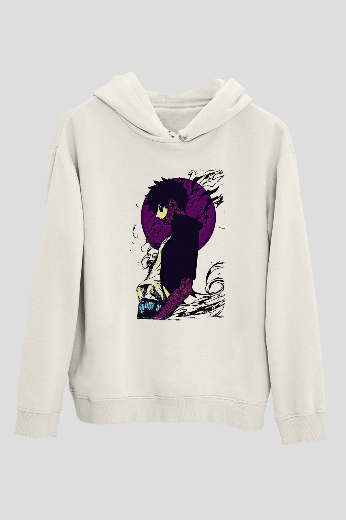 Dabi Baskılı Beyaz Unisex Hoodie