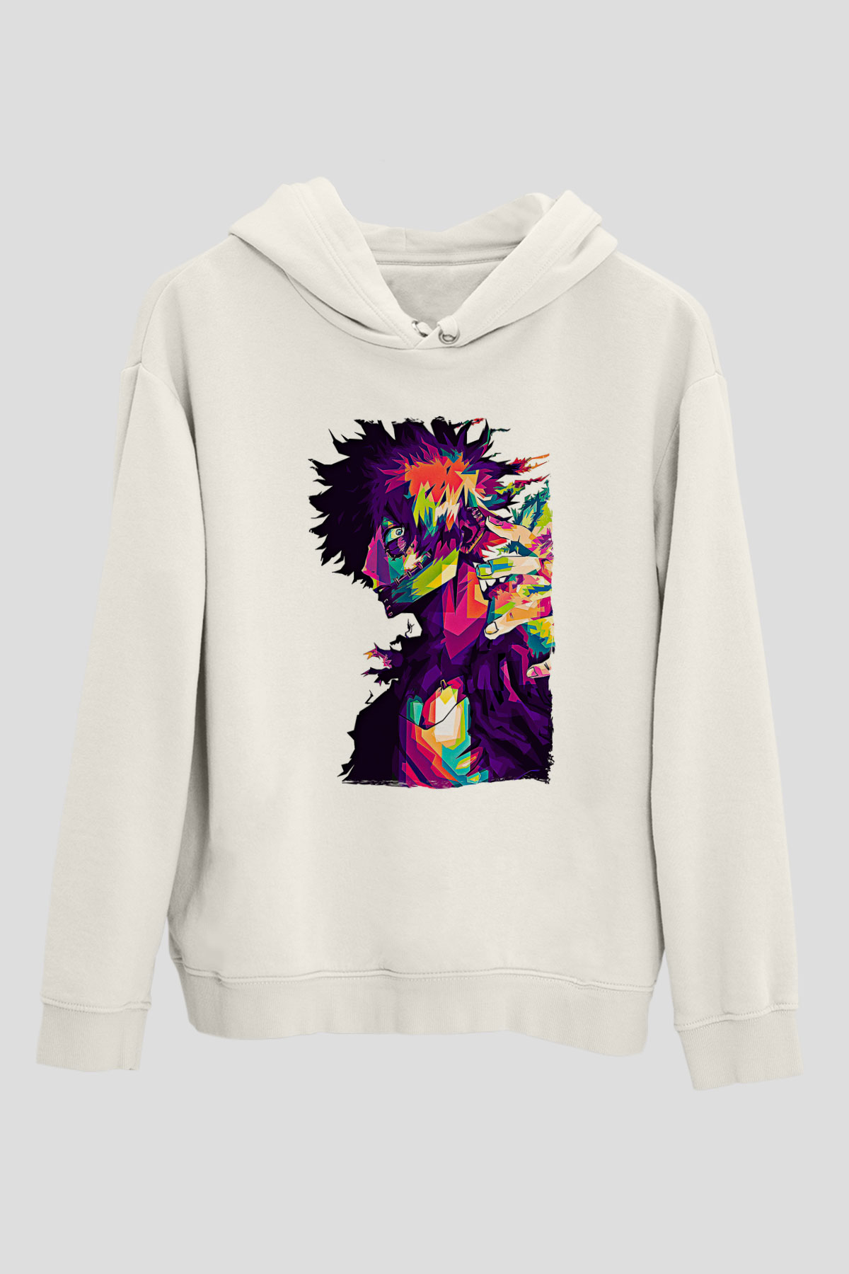 Dabi Baskılı Beyaz Unisex Hoodie