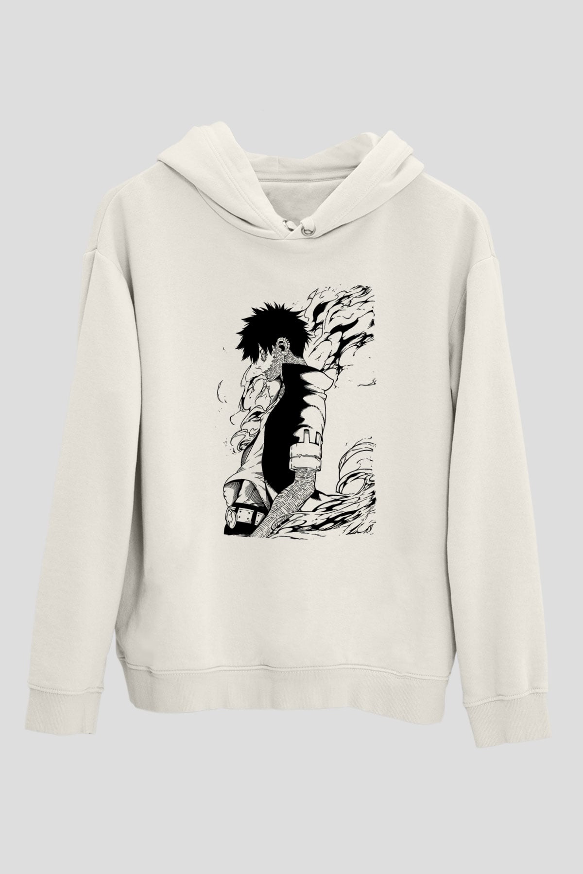 Dabi Baskılı Beyaz Unisex Hoodie