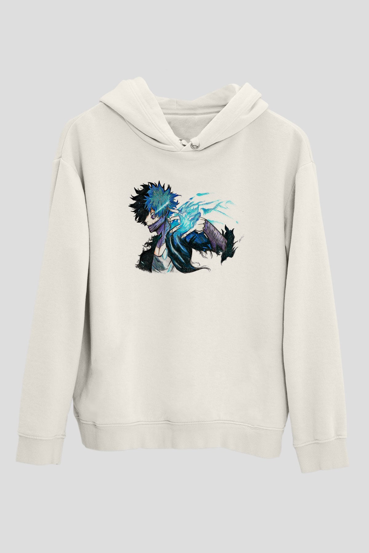 Dabi Baskılı Beyaz Unisex Hoodie