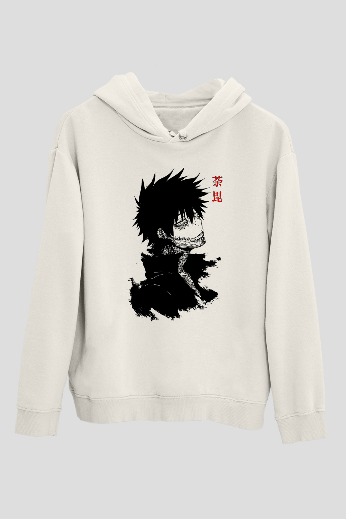 Dabi Baskılı Beyaz Unisex Hoodie