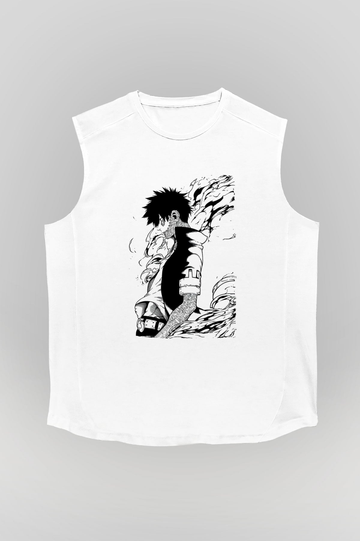 Dabi Baskılı Beyaz Unisex Kolsuz Tişört - Tshirt