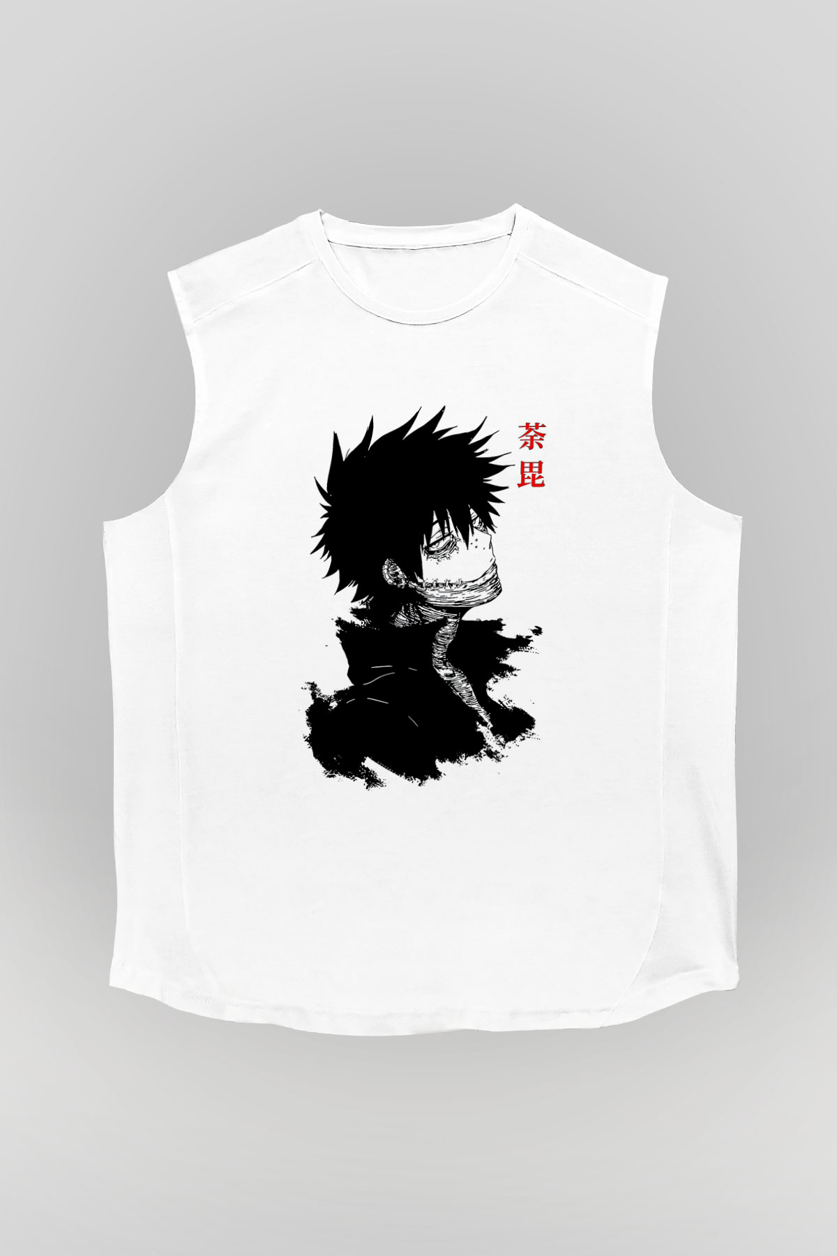 Dabi Baskılı Beyaz Unisex Kolsuz Tişört - Tshirt