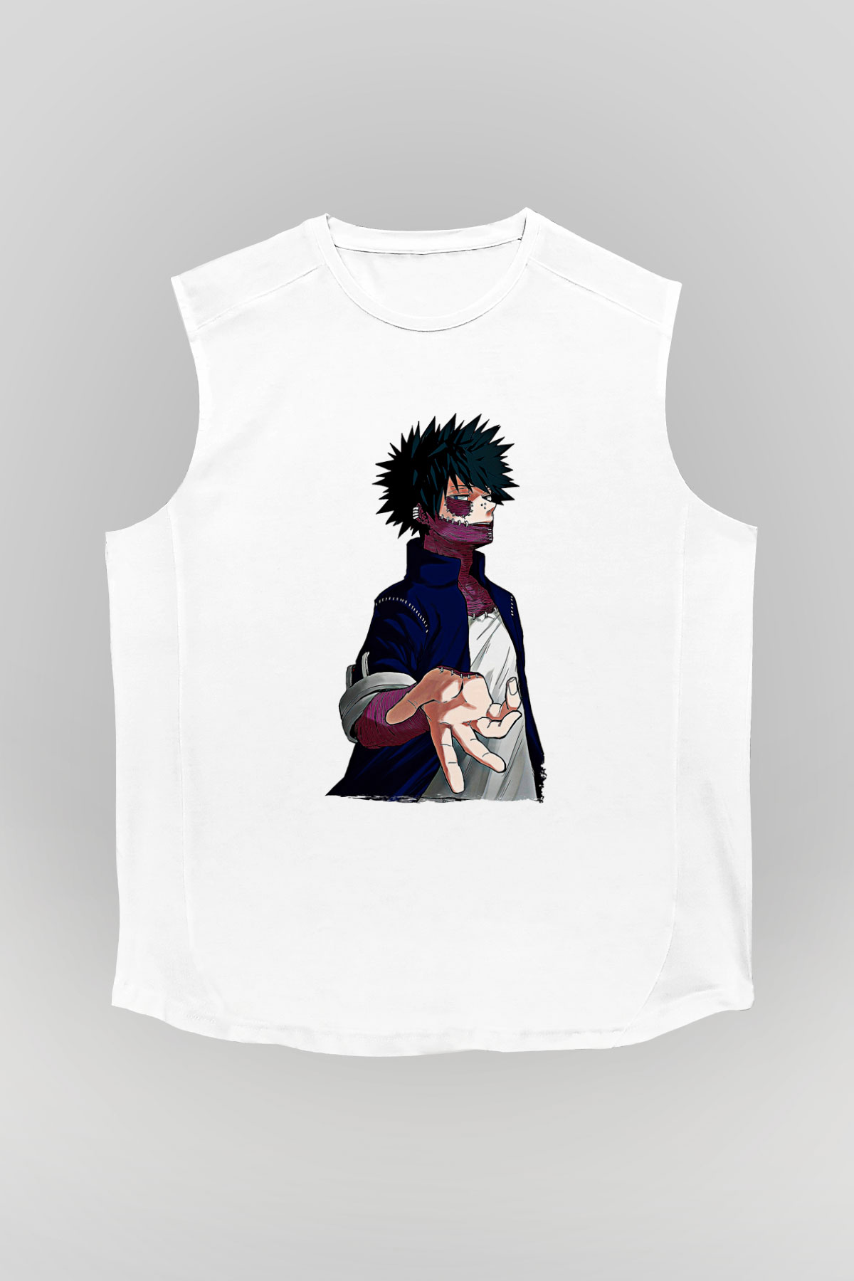 Dabi Baskılı Beyaz Unisex Kolsuz Tişört - Tshirt