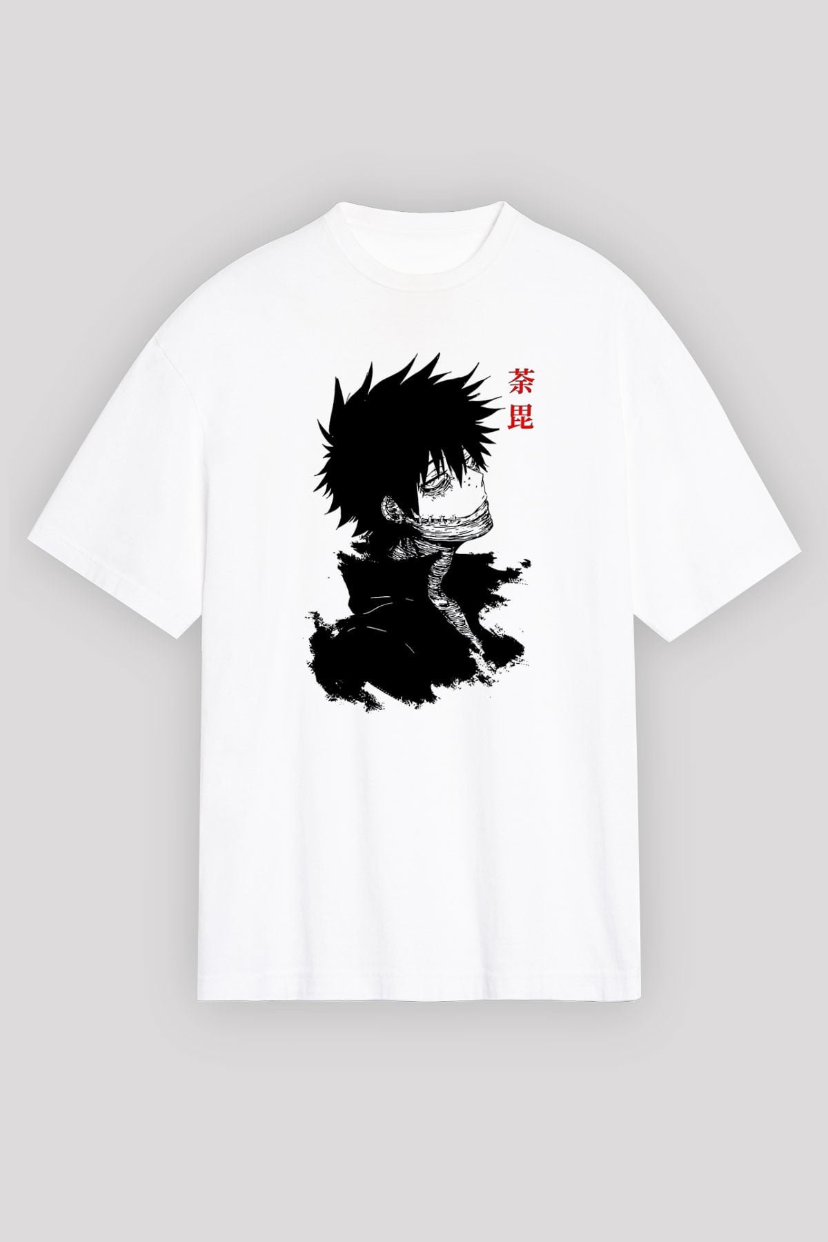 Dabi Baskılı Beyaz Unisex Oversize Tişört - Tshirt
