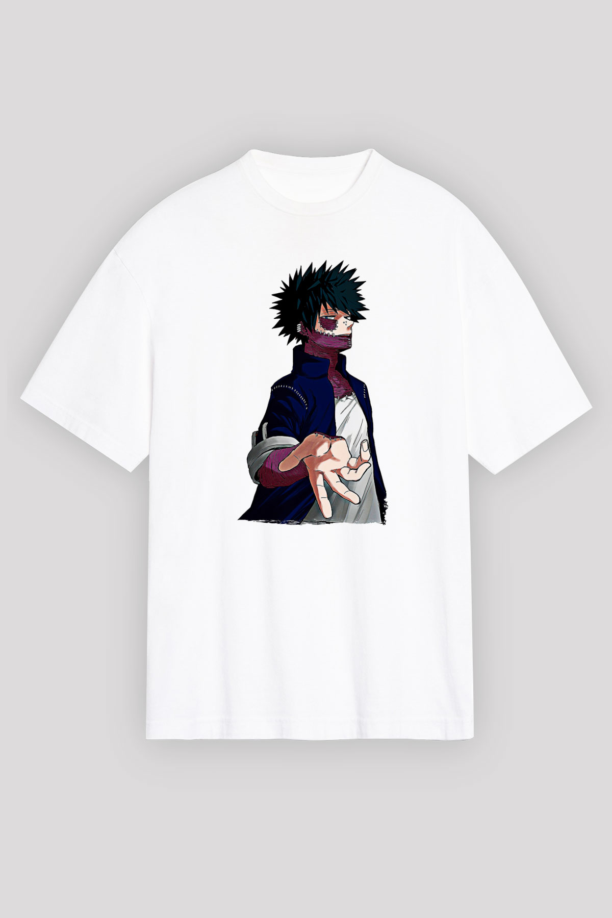 Dabi Baskılı Beyaz Unisex Oversize Tişört - Tshirt