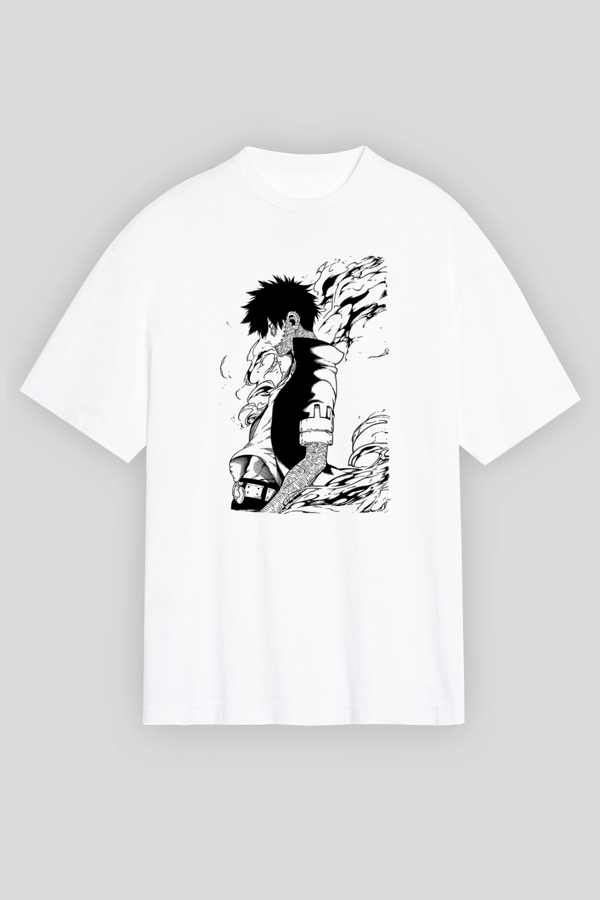 Dabi Baskılı Beyaz Unisex Oversize Tişört - Tshirt