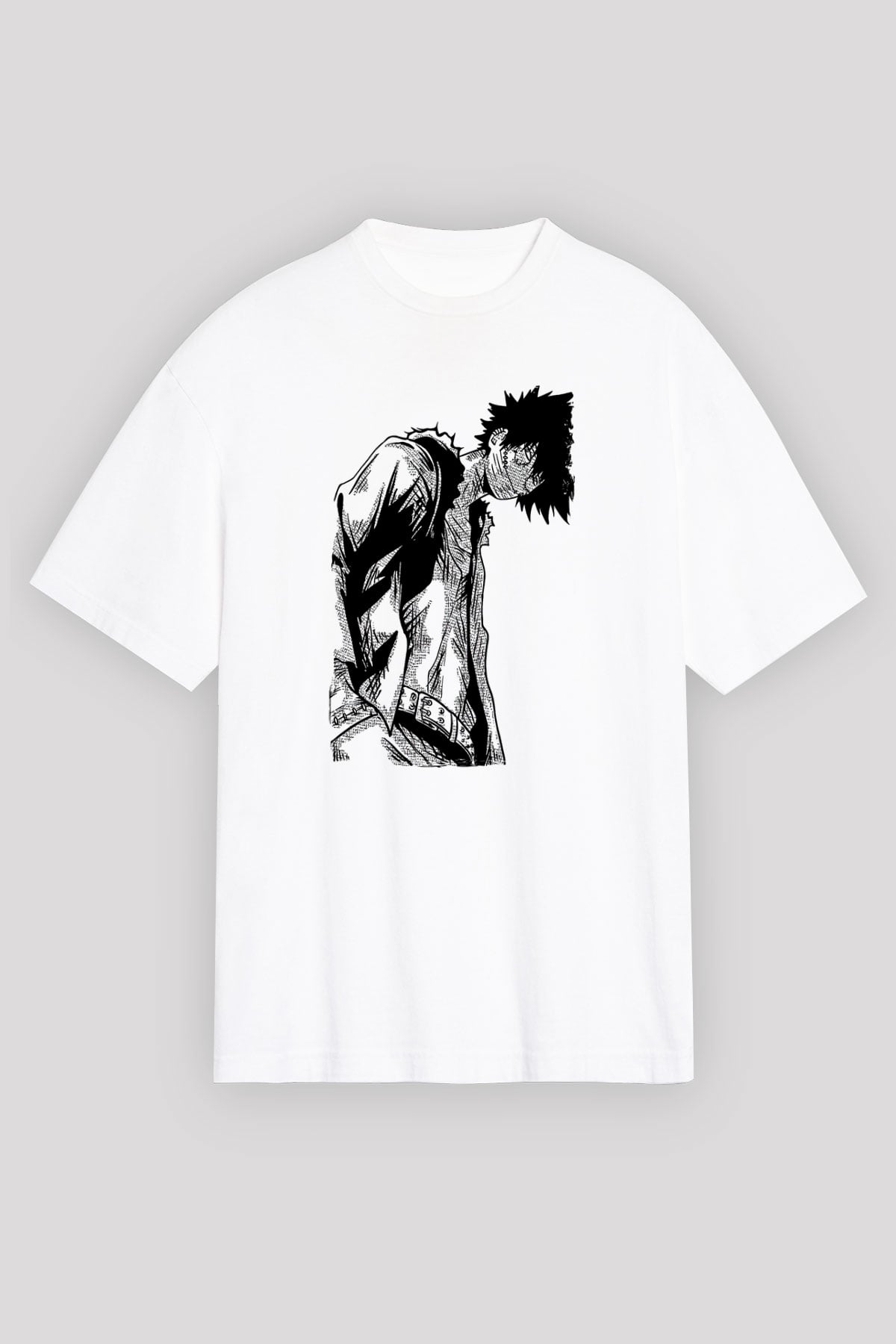 Dabi Baskılı Beyaz Unisex Oversize Tişört - Tshirt