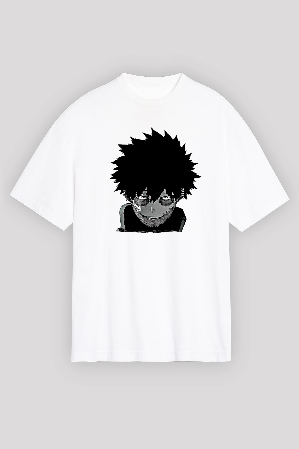 Dabi Baskılı Beyaz Unisex Oversize Tişört - Tshirt
