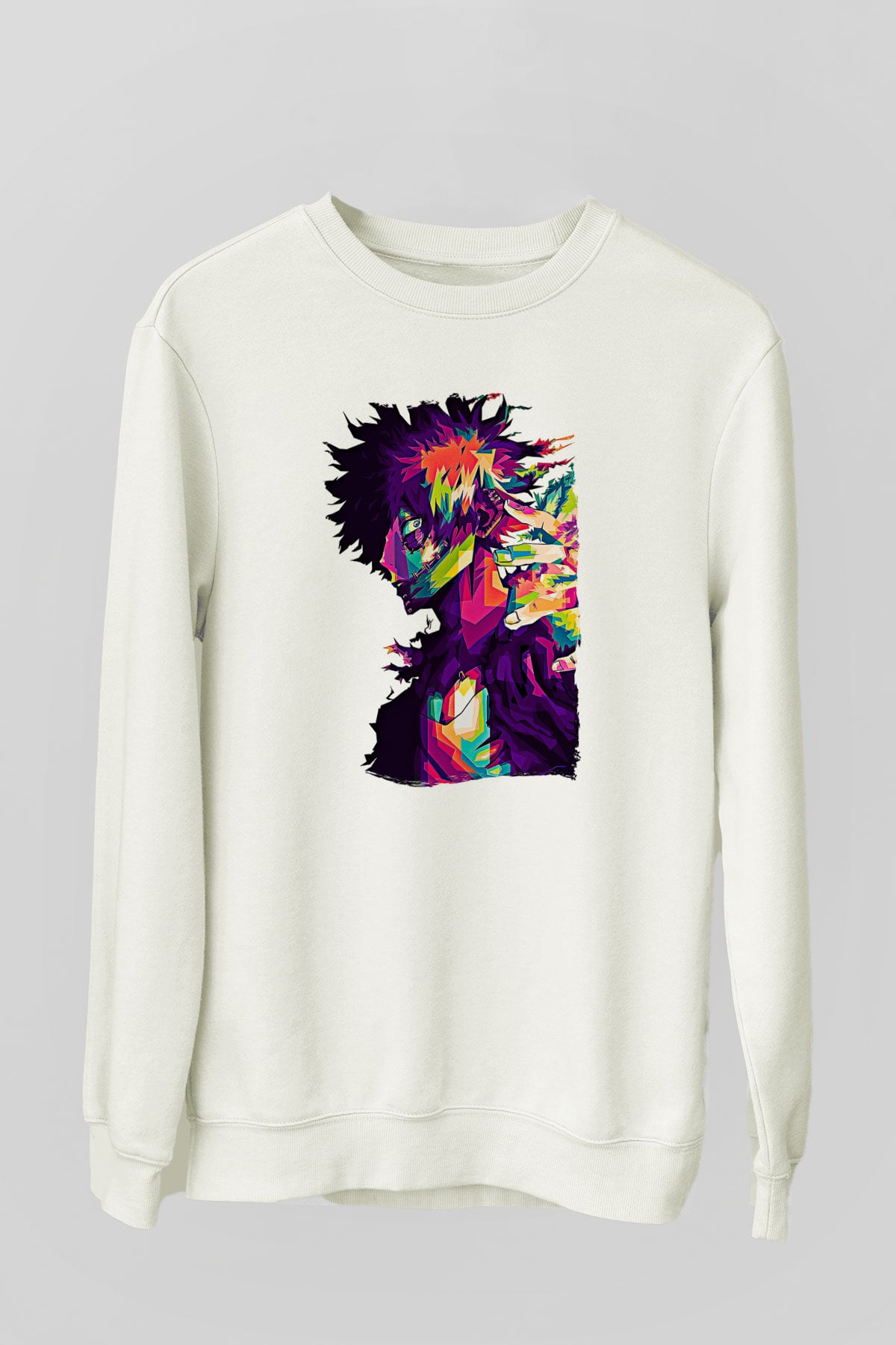 Dabi Baskılı Beyaz Unisex Sweatshirt