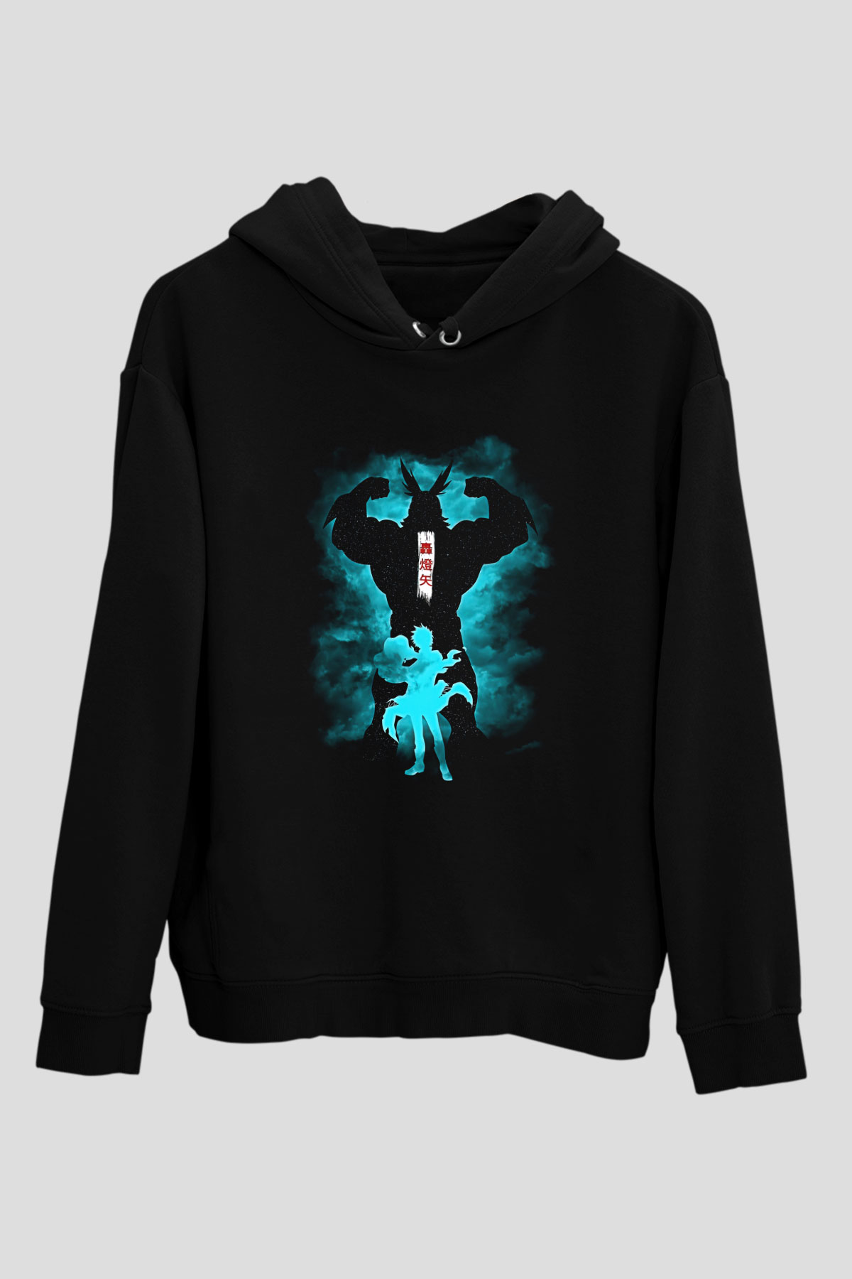 Dabi Baskılı Unisex Siyah Hoodie