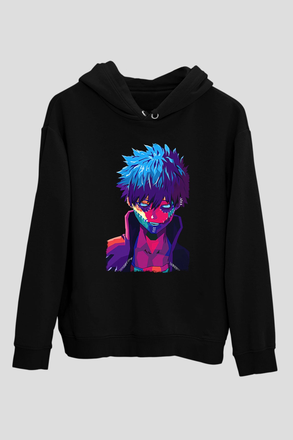 Dabi Baskılı Unisex Siyah Hoodie