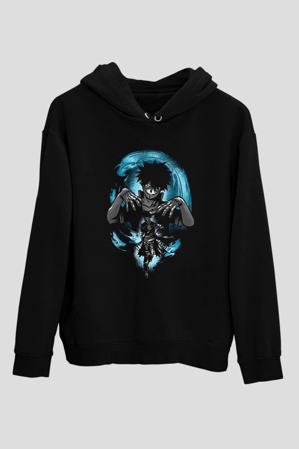 Dabi Baskılı Unisex Siyah Hoodie
