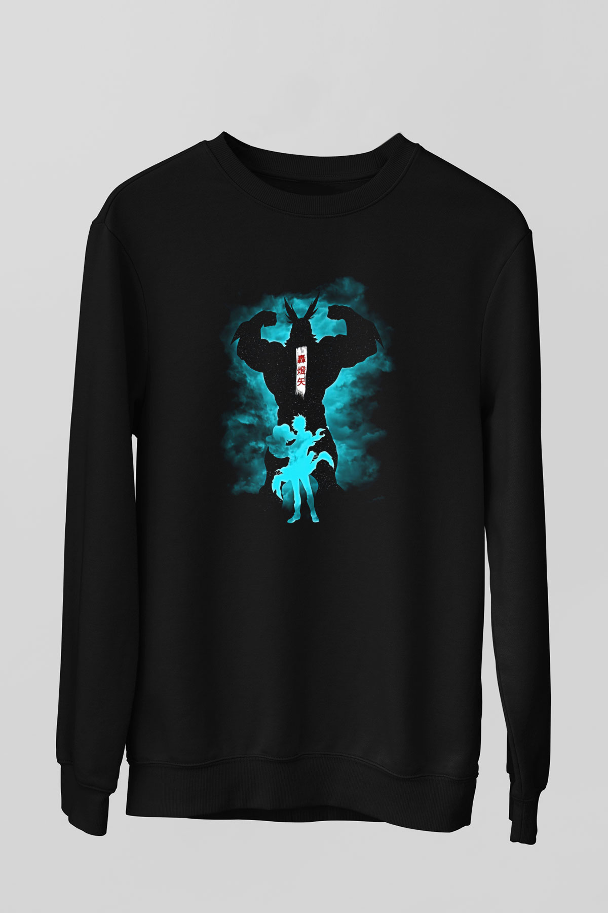 Dabi Baskılı Unisex Siyah Sweatshirt
