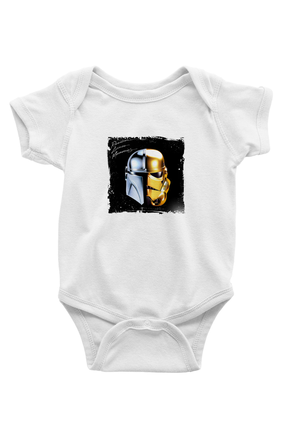 Daft Punk Baskılı Beyaz Bebek Body - Zıbın