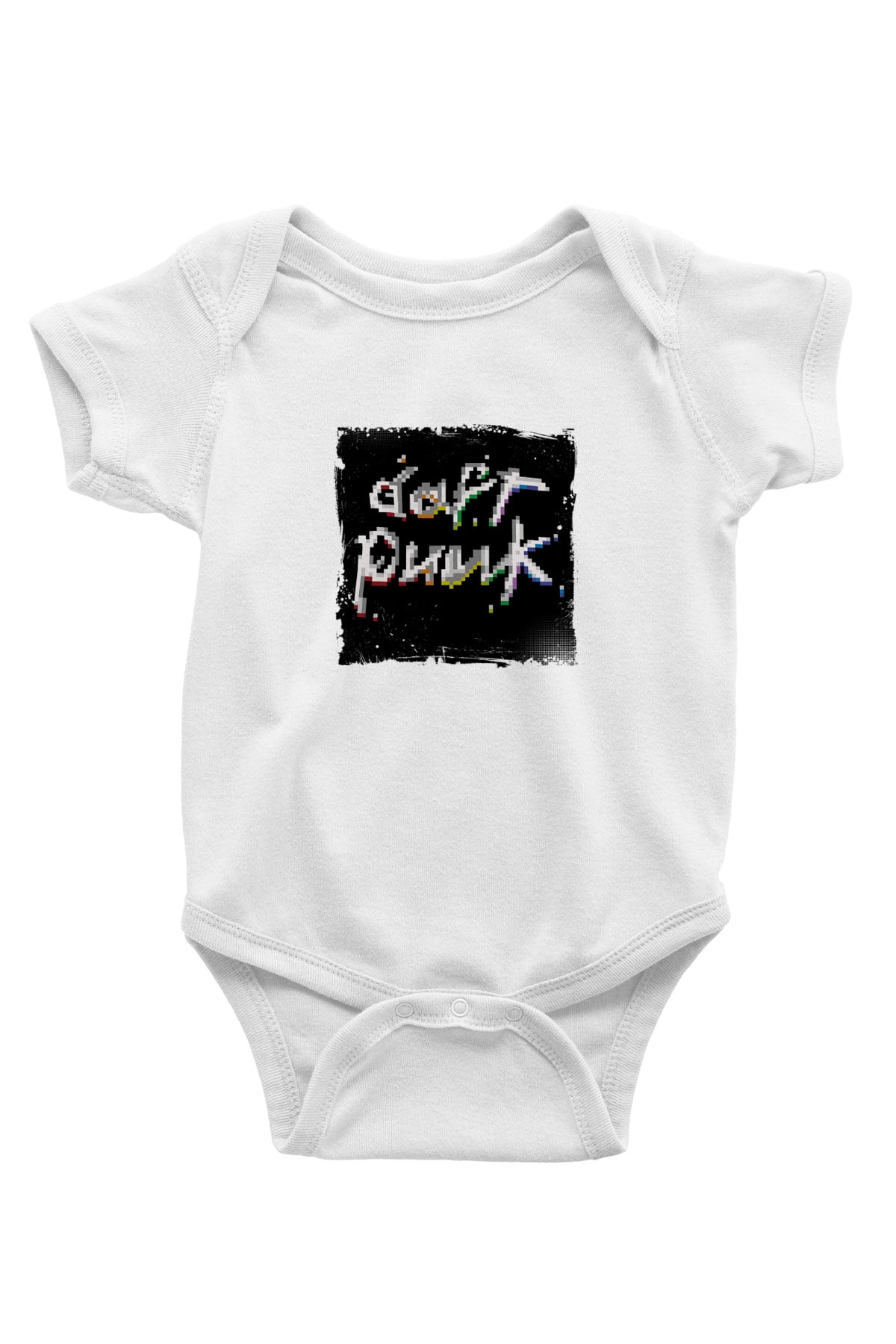 Daft Punk Baskılı Beyaz Bebek Body - Zıbın