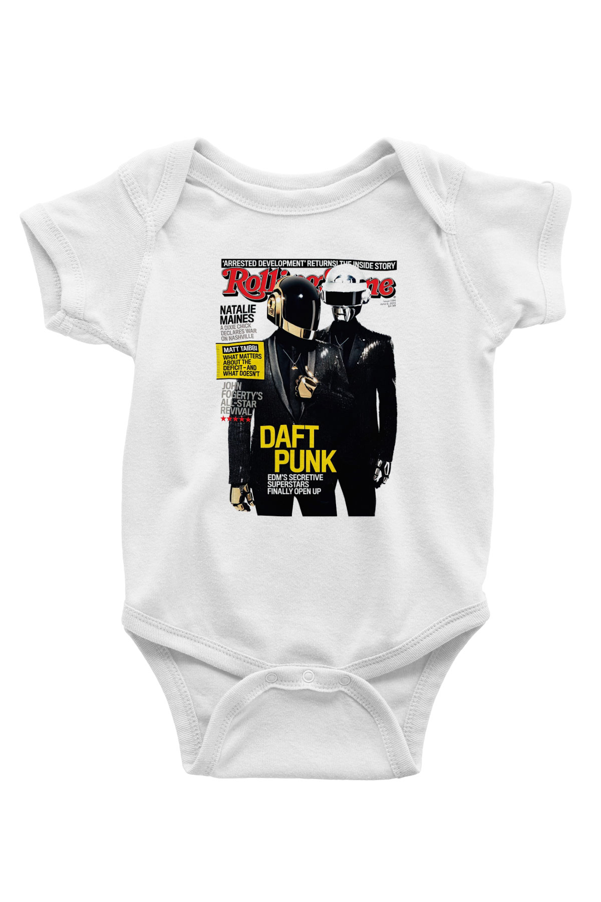 Daft Punk Baskılı Beyaz Unisex Bebek Body - Zıbın