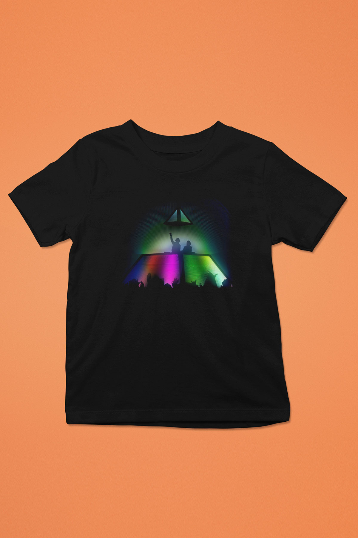 Daft Punk Baskılı Siyah Unisex Çocuk Tişört