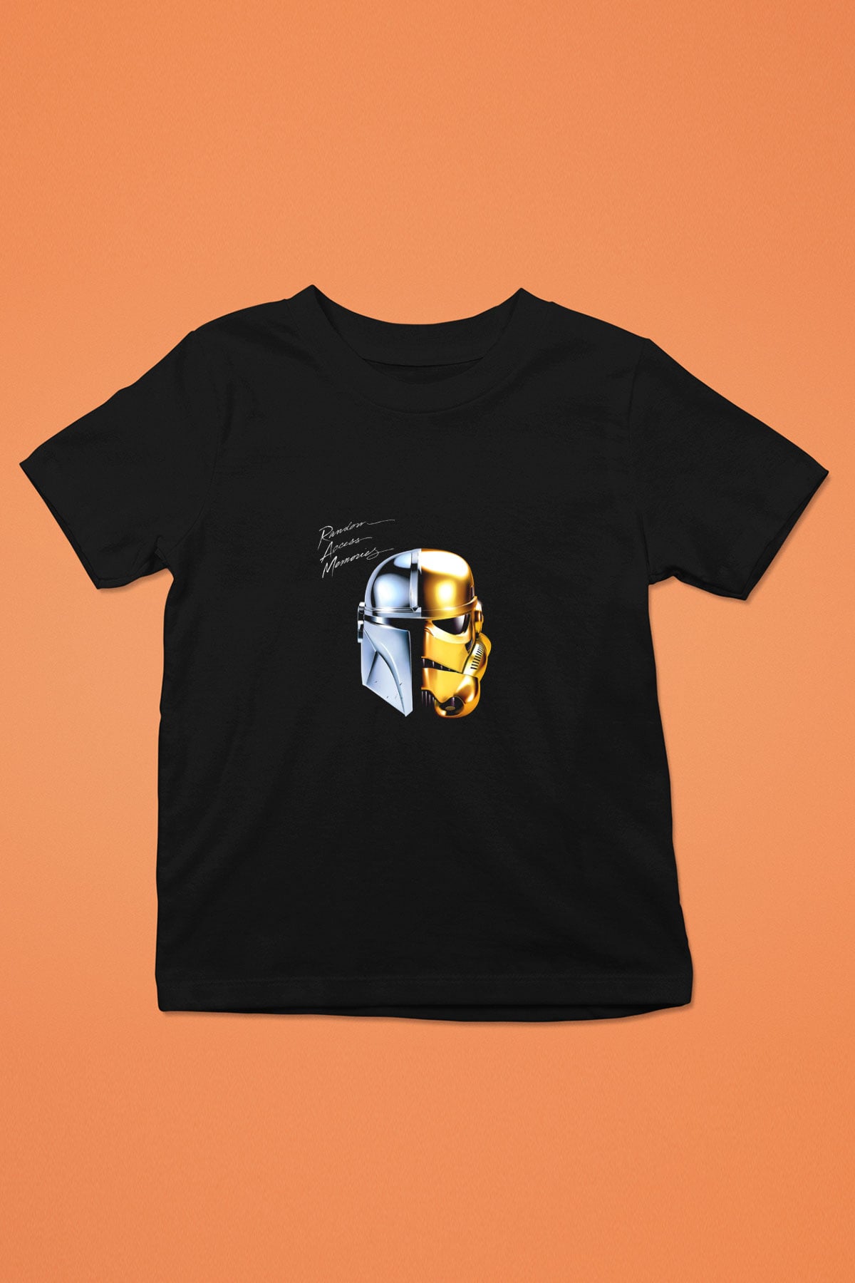 Daft Punk Baskılı Unisex Siyah Çocuk Tişört