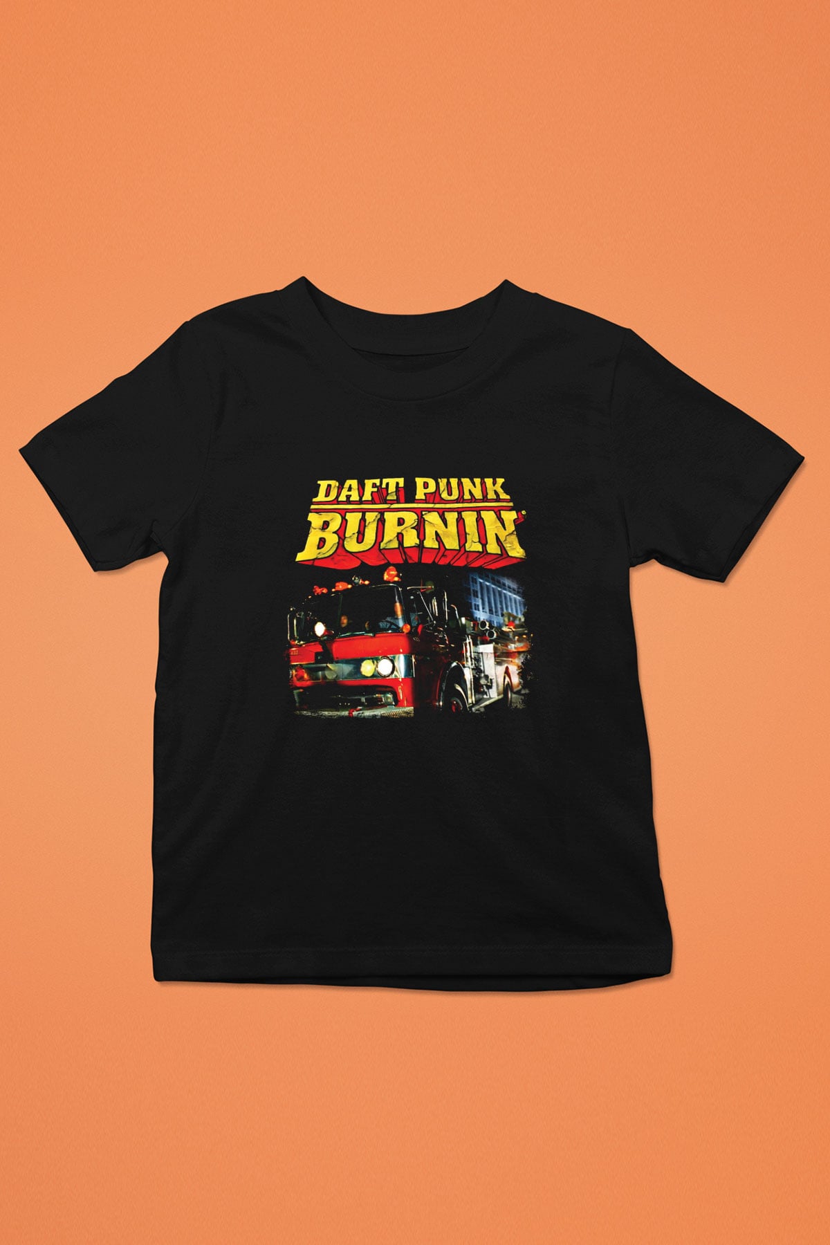 Daft Punk Baskılı Unisex Siyah Çocuk Tişört