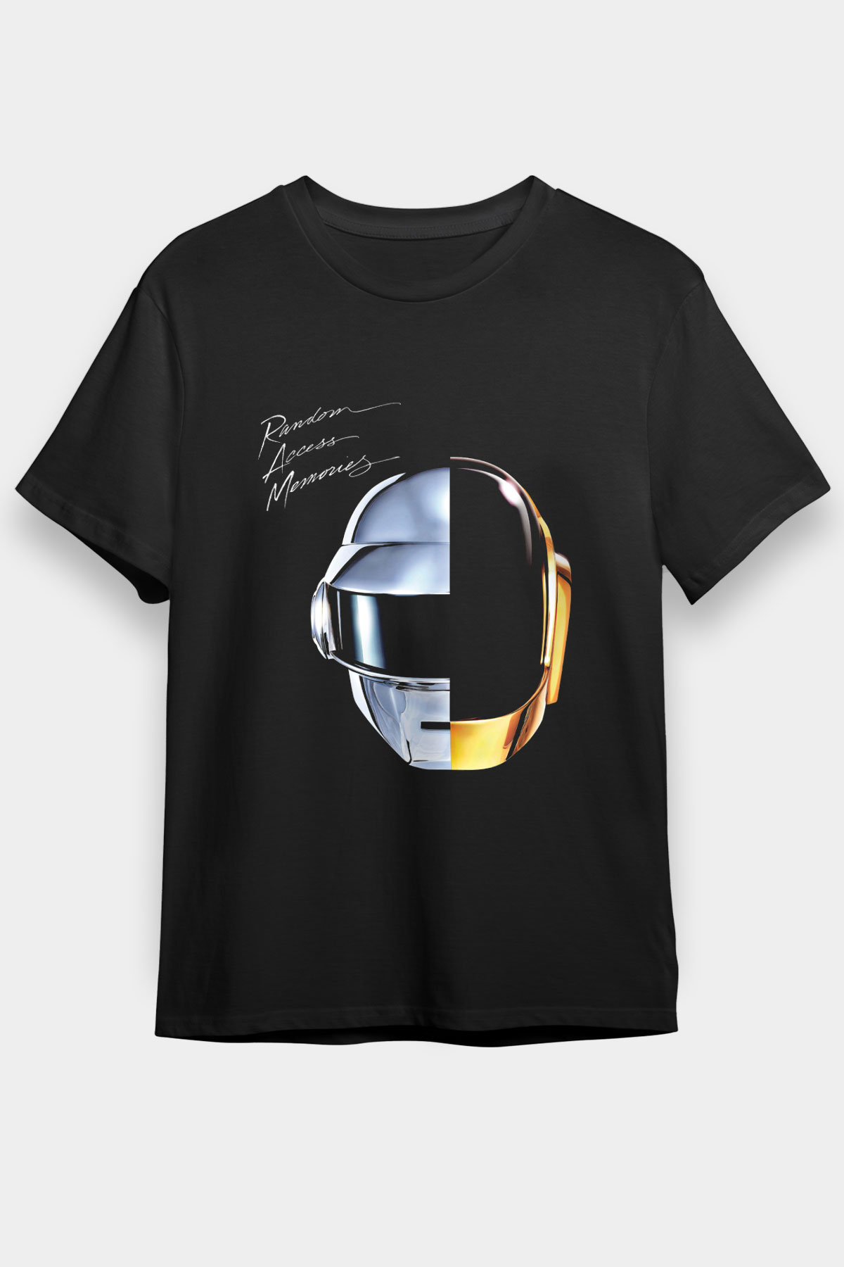 Daft Punk Baskılı Unisex Siyah Tişört