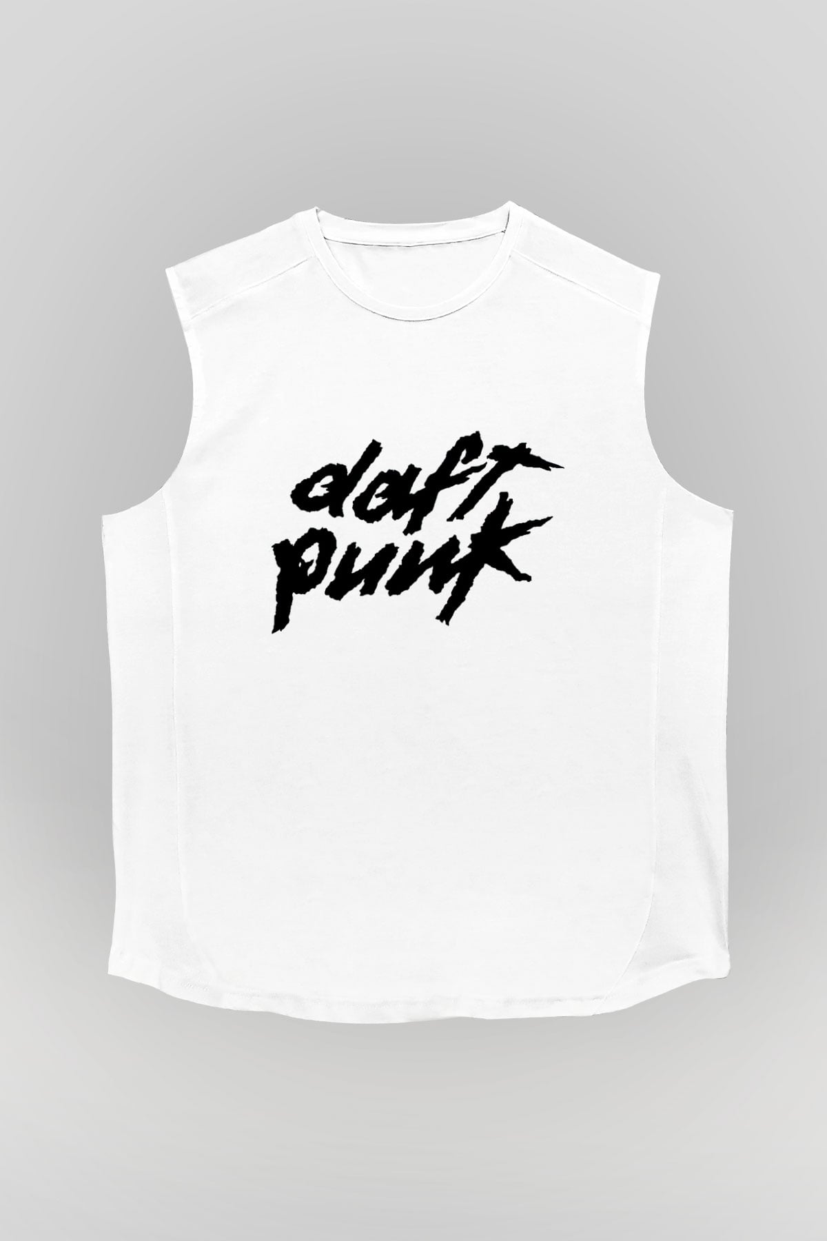 Daft Punk Beyaz Unisex Kolsuz Tişört