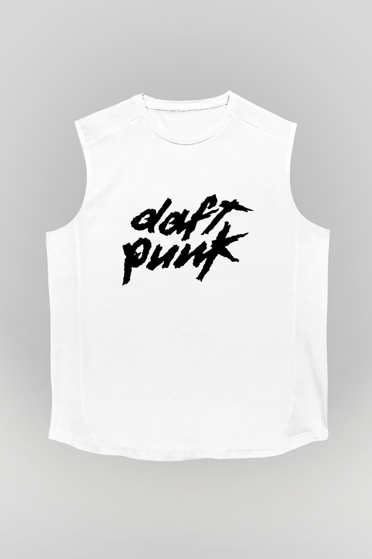 Daft Punk Beyaz Unisex Kolsuz Tişört