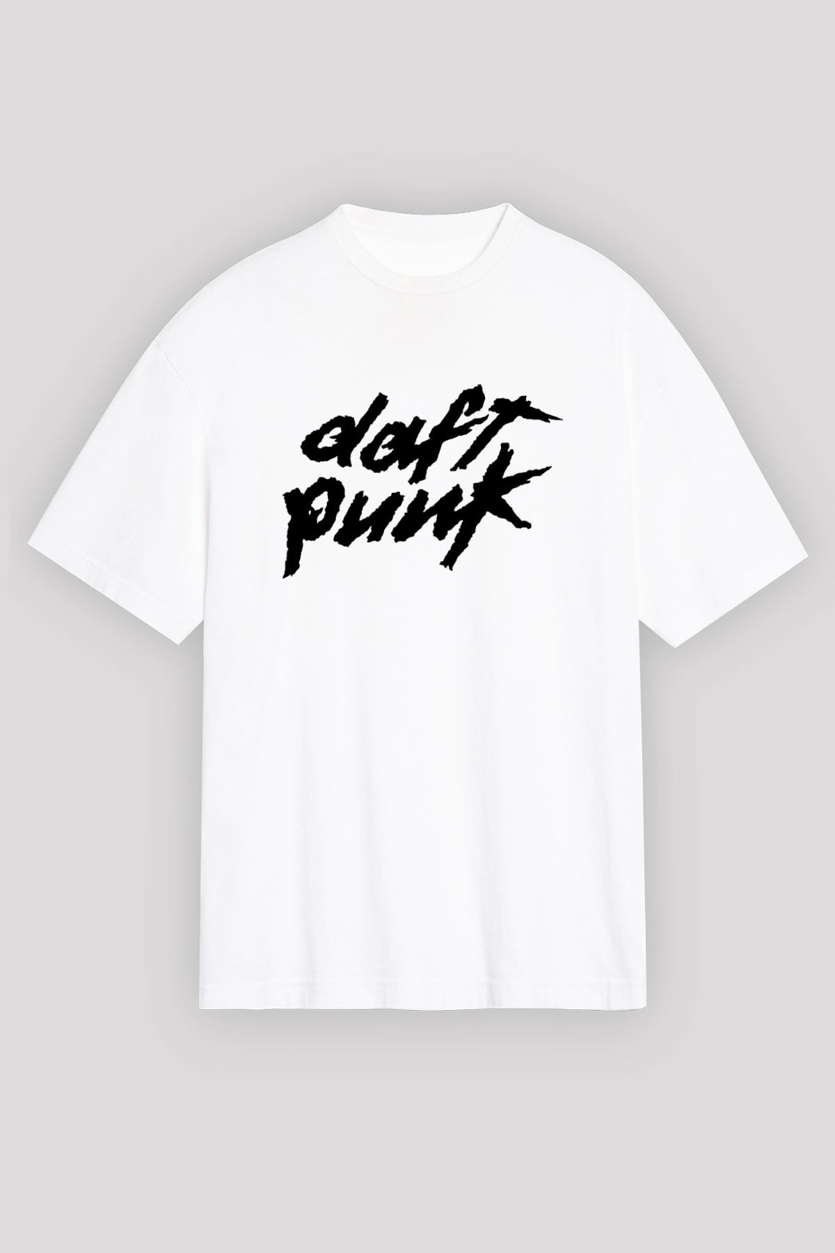 Daft Punk Beyaz Unisex Oversize Tişört T-Shirt
