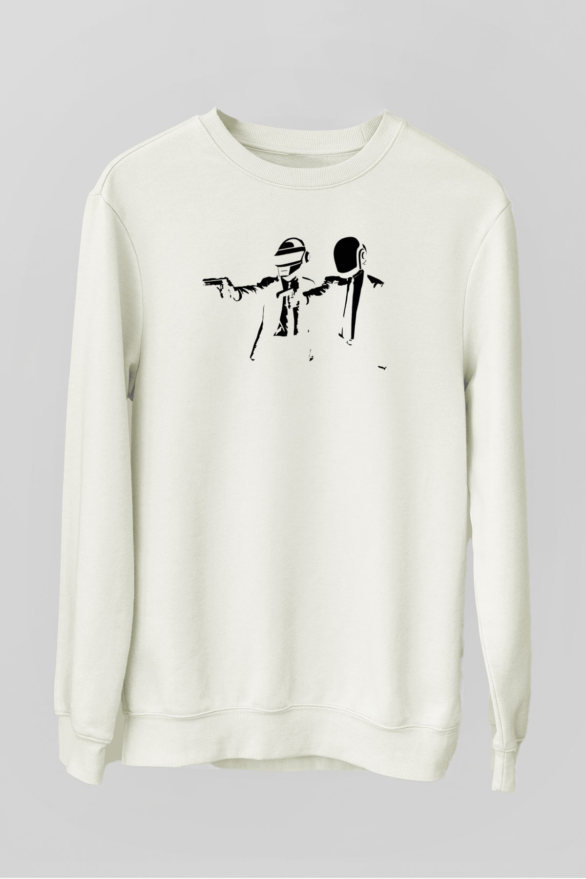 Daft Punk Beyaz Unisex Sweatshirt
