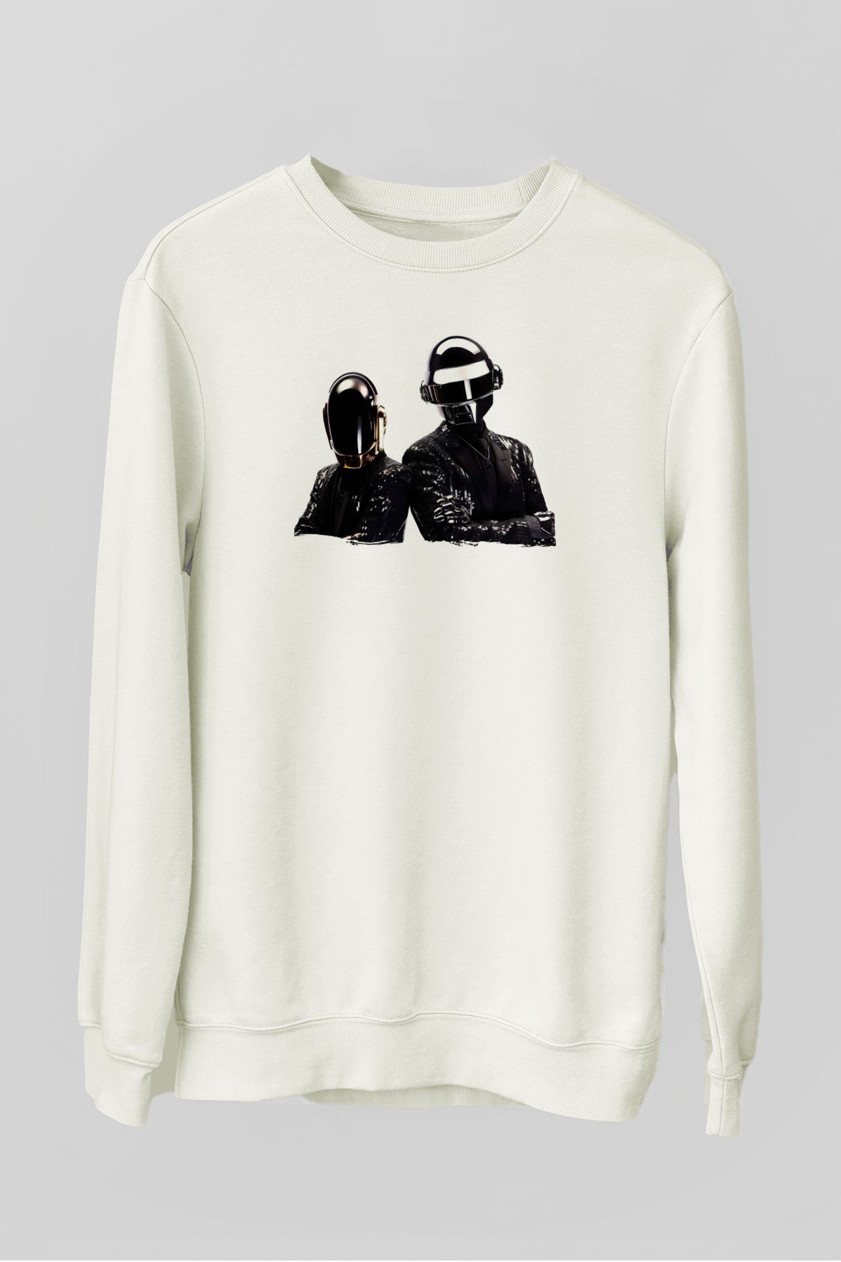 Daft Punk Beyaz Unisex Sweatshirt