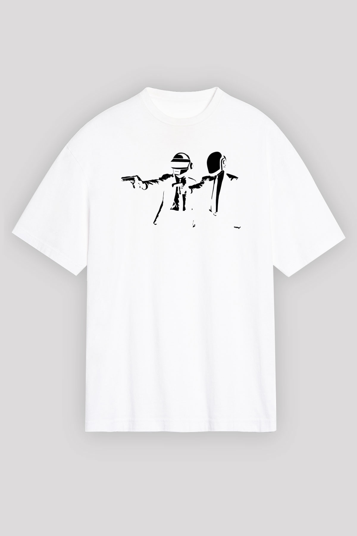 Daft Punk Beyaz Unisex Tişört T-Shirt - TişörtFabrikası