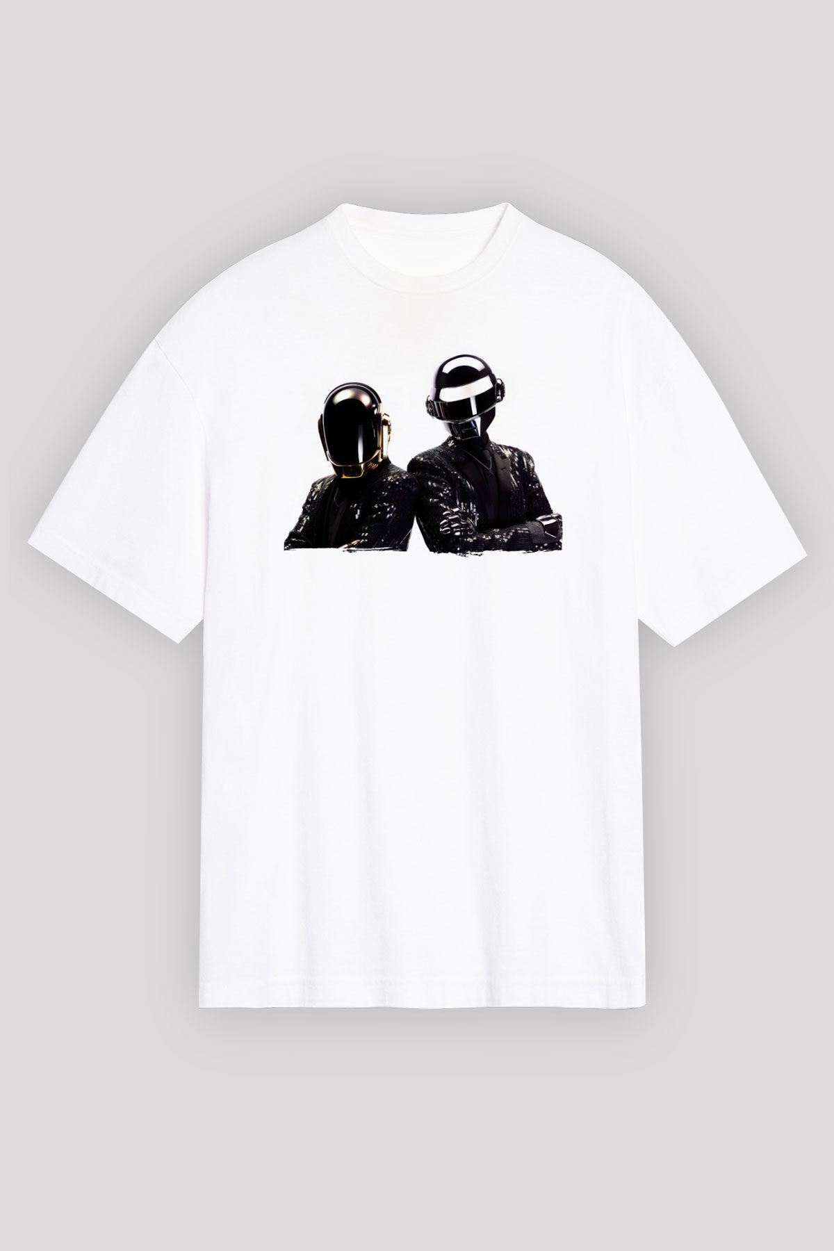 Daft Punk Beyaz Unisex Tişört T-Shirt - TişörtFabrikası