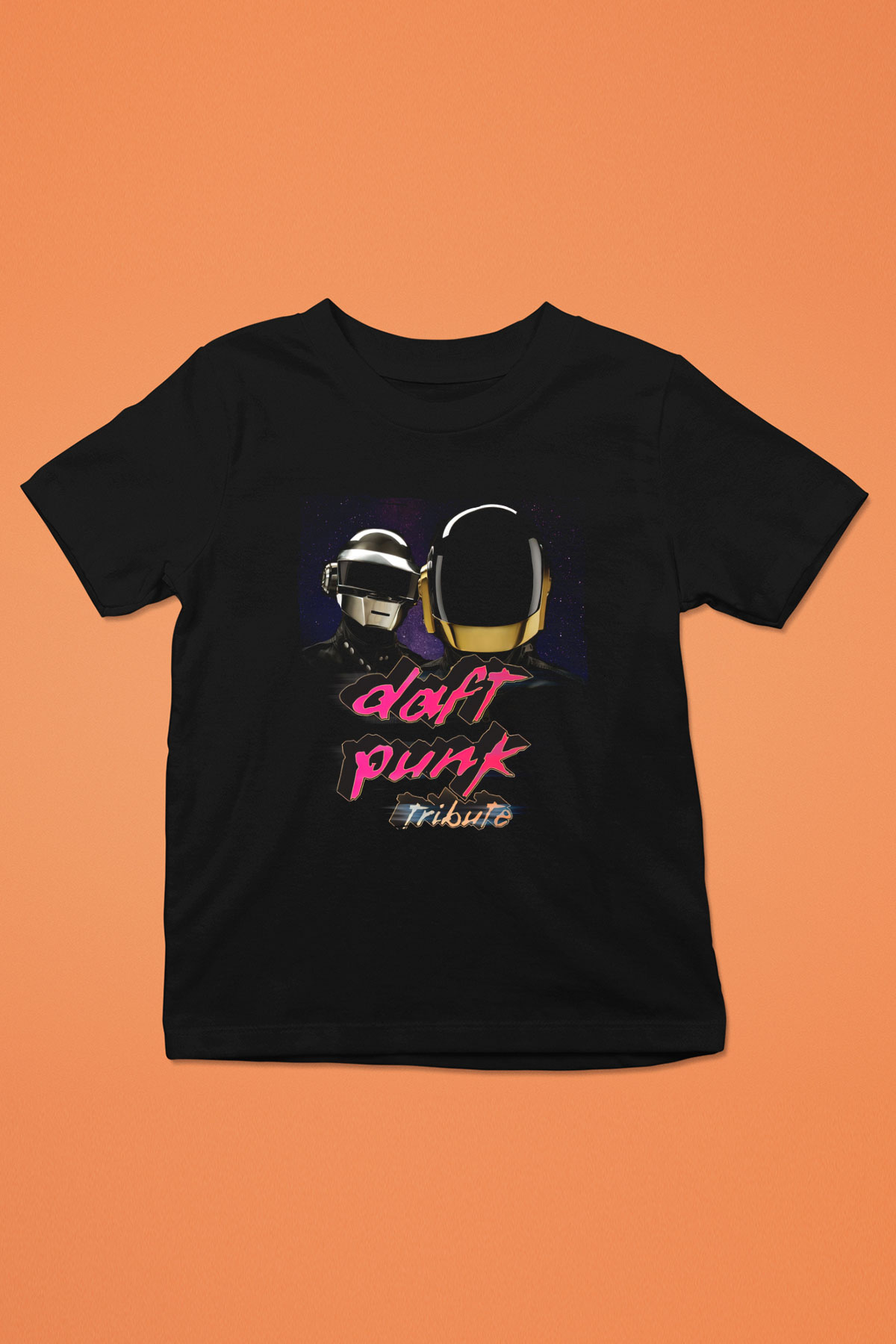 Daft Punk Siyah Unisex Çocuk Tişört