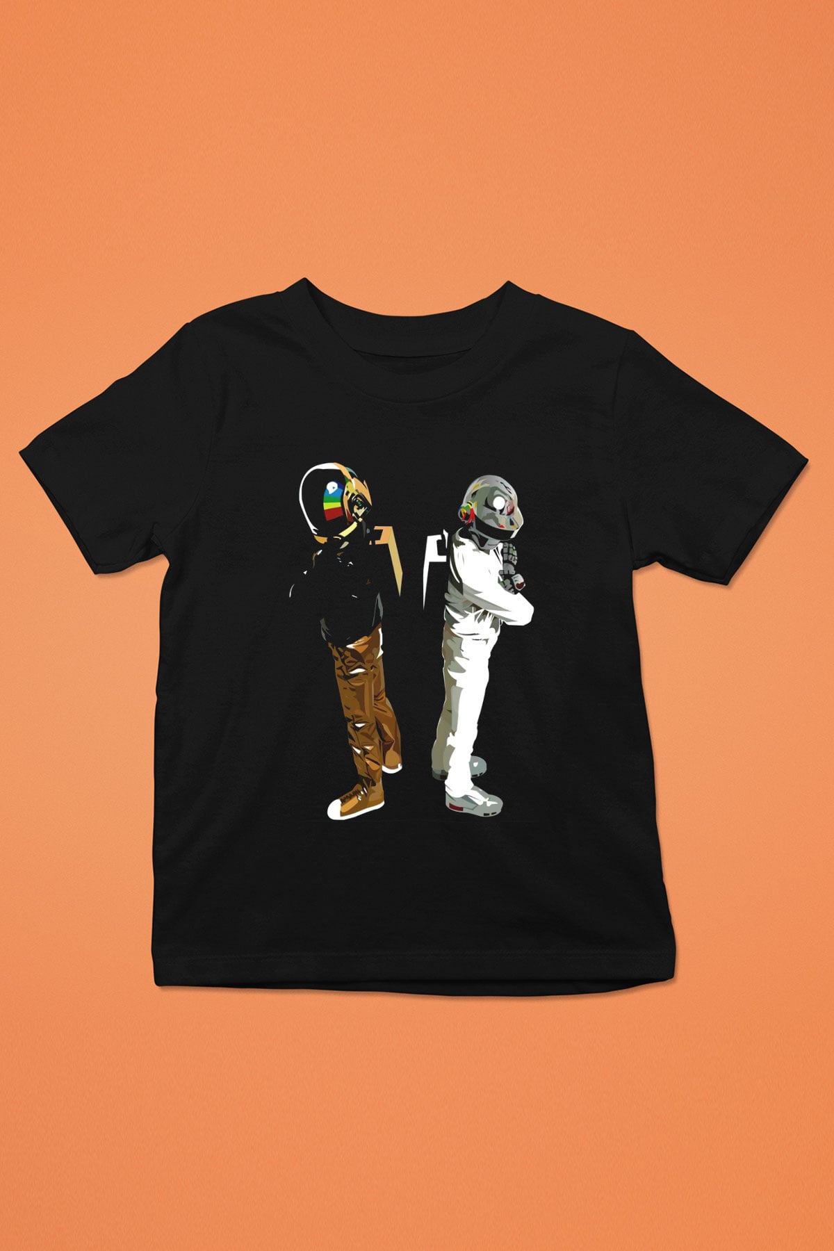 Daft Punk Siyah Unisex Çocuk Tişört