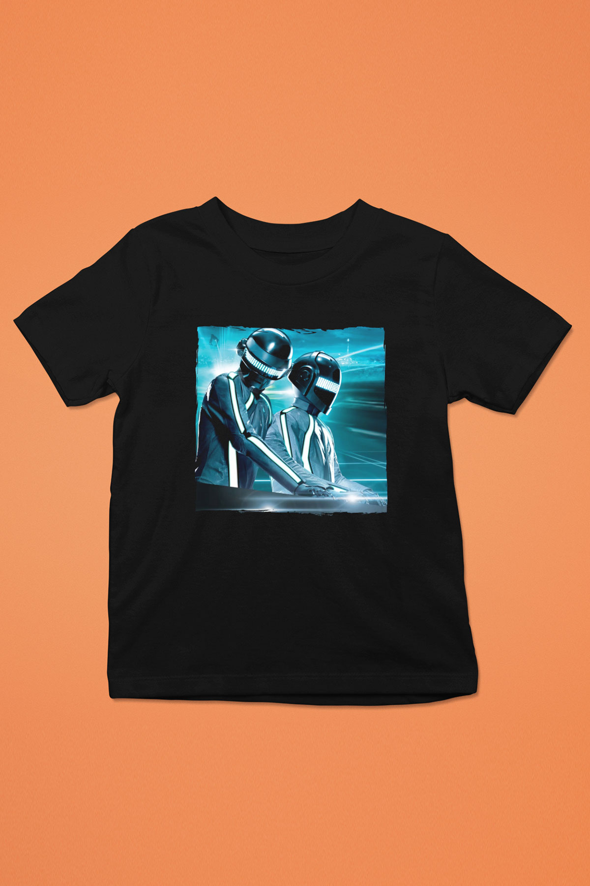Daft Punk Siyah Unisex Çocuk Tişört