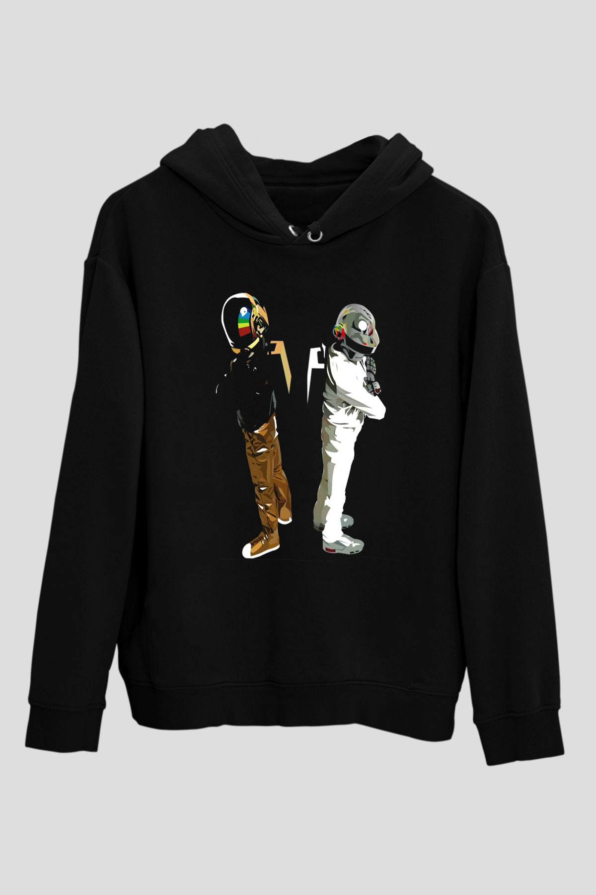 Daft Punk Siyah Unisex Kapüşonlu Sweatshirt