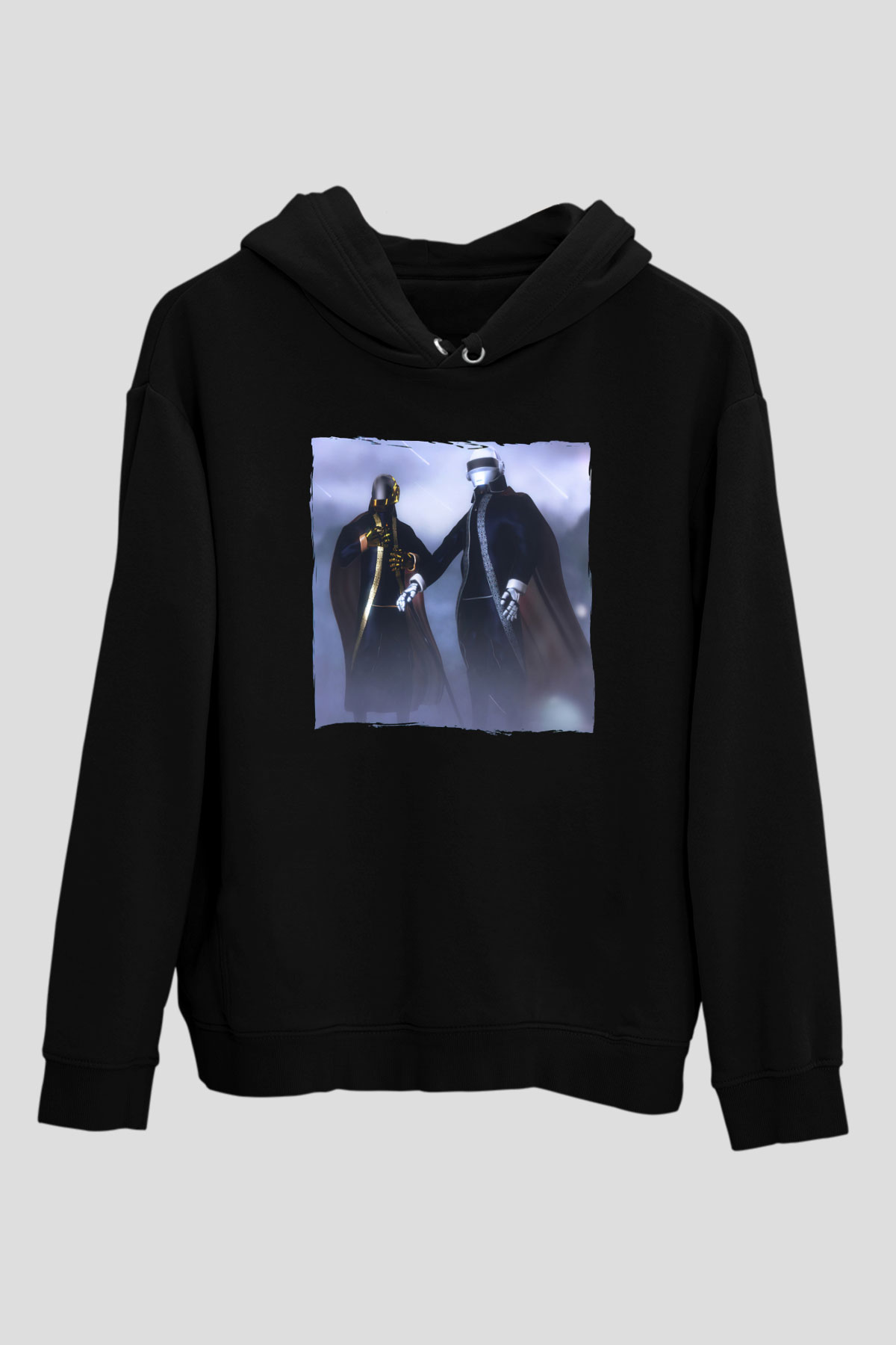 Daft Punk Siyah Unisex Kapüşonlu Sweatshirt