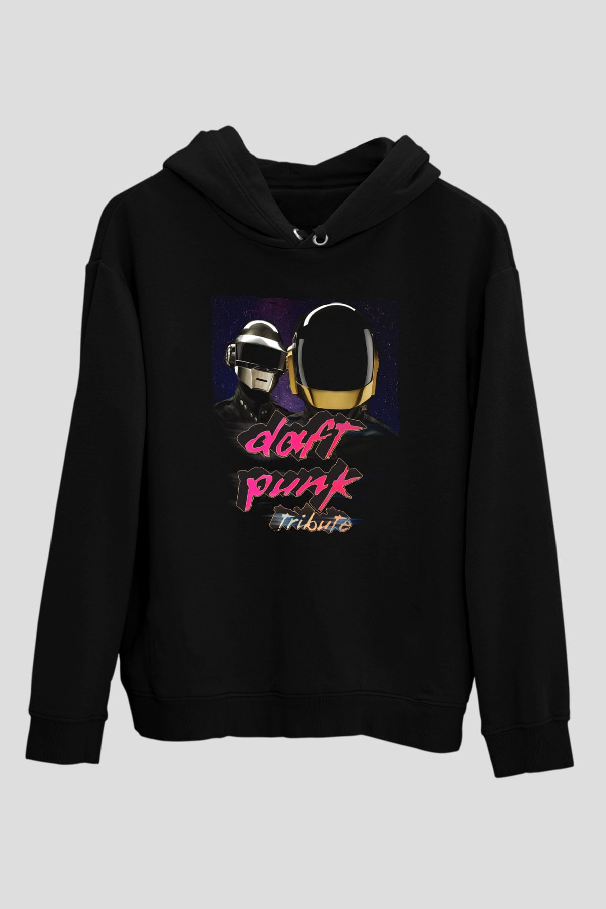 Daft Punk Siyah Unisex Kapüşonlu Sweatshirt