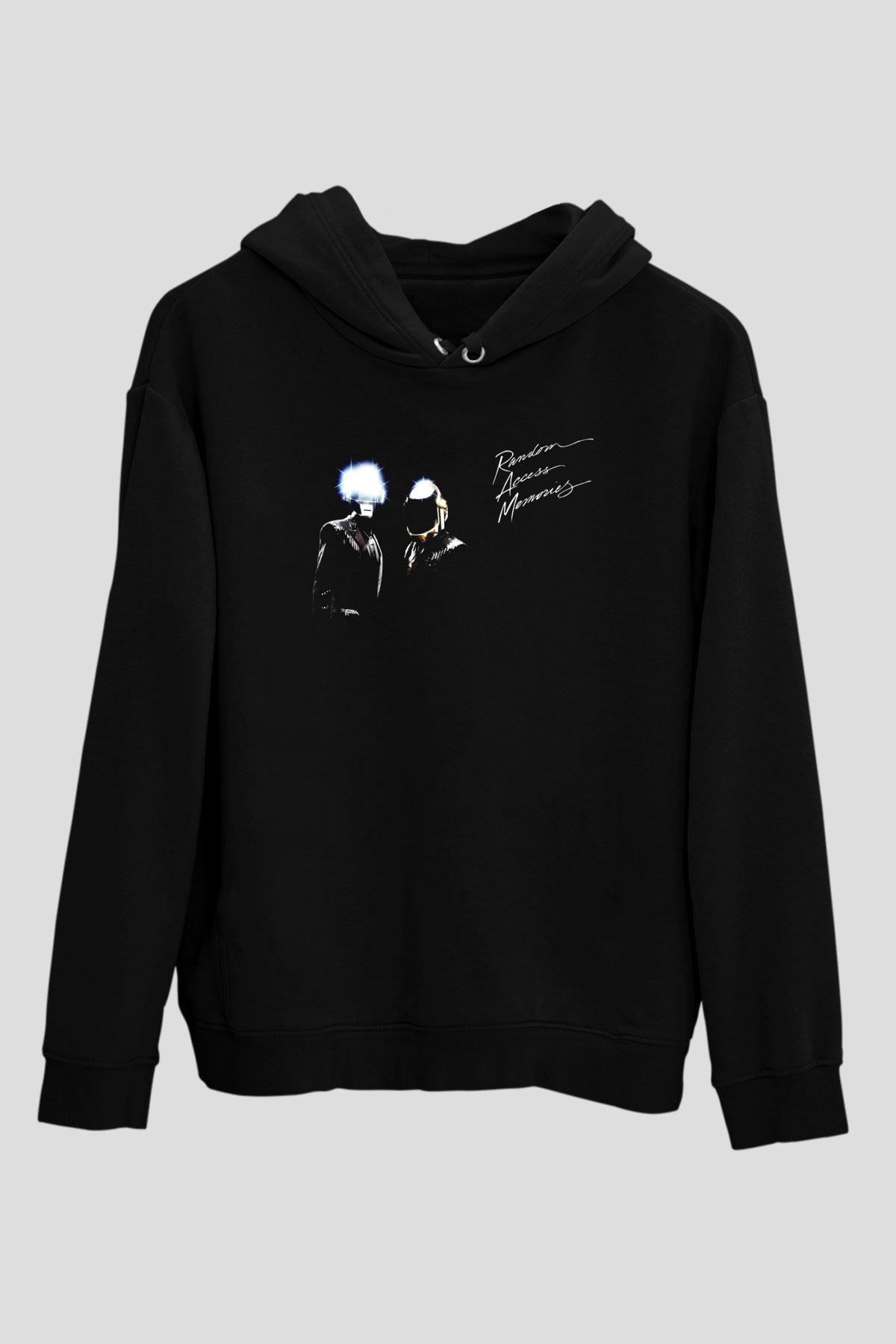 Daft Punk Siyah Unisex Kapüşonlu Sweatshirt
