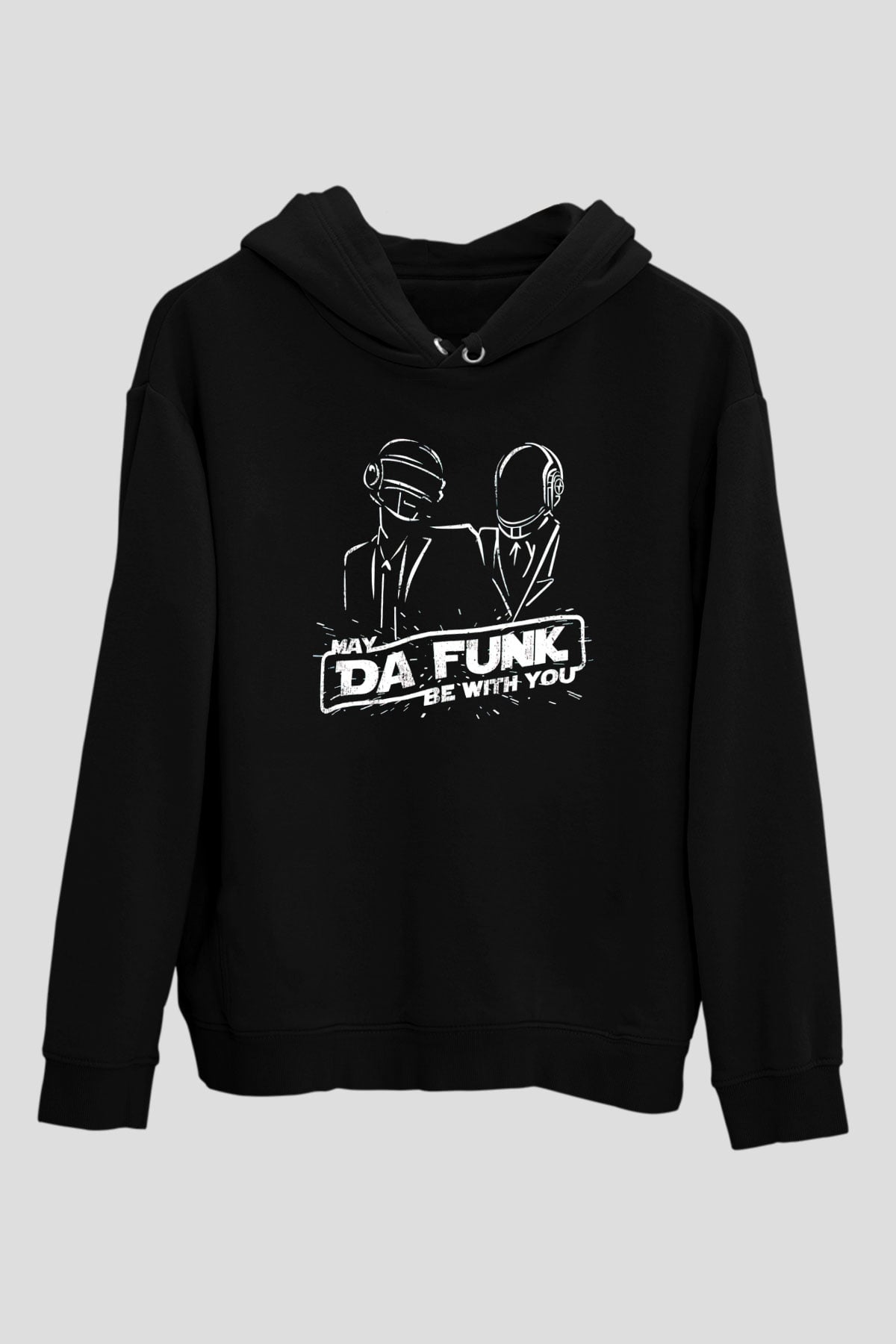 Daft Punk Siyah Unisex Kapüşonlu Sweatshirt
