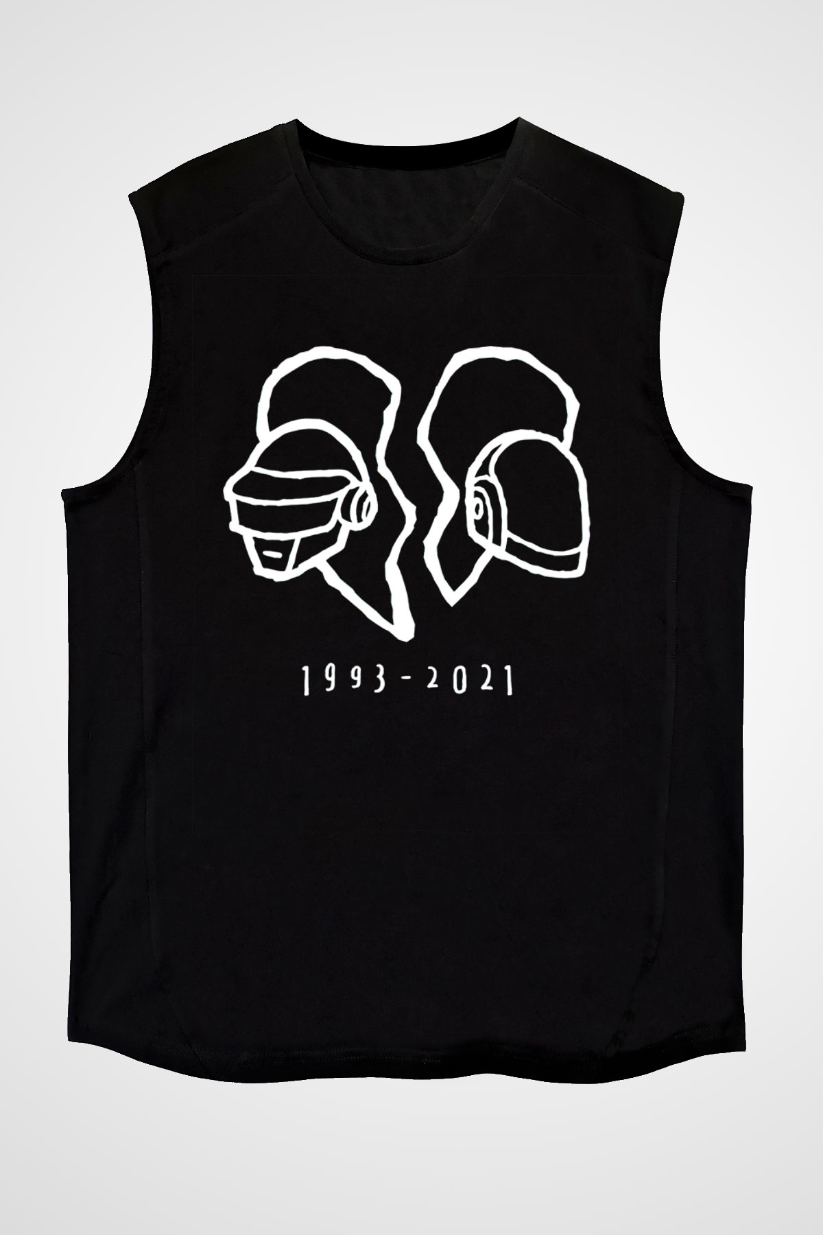 Daft Punk Siyah Unisex Kolsuz Tişört