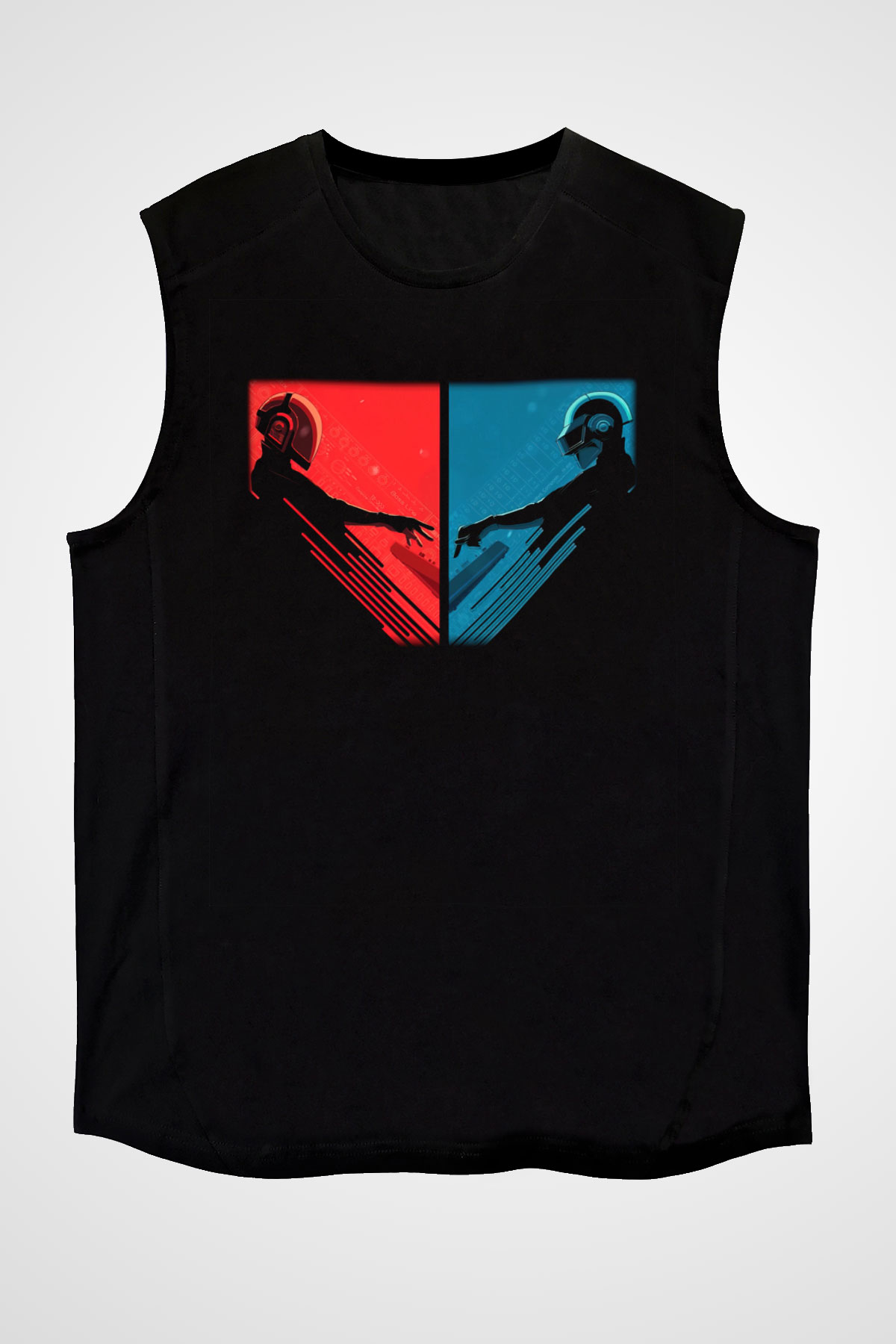 Daft Punk Siyah Unisex Kolsuz Tişört