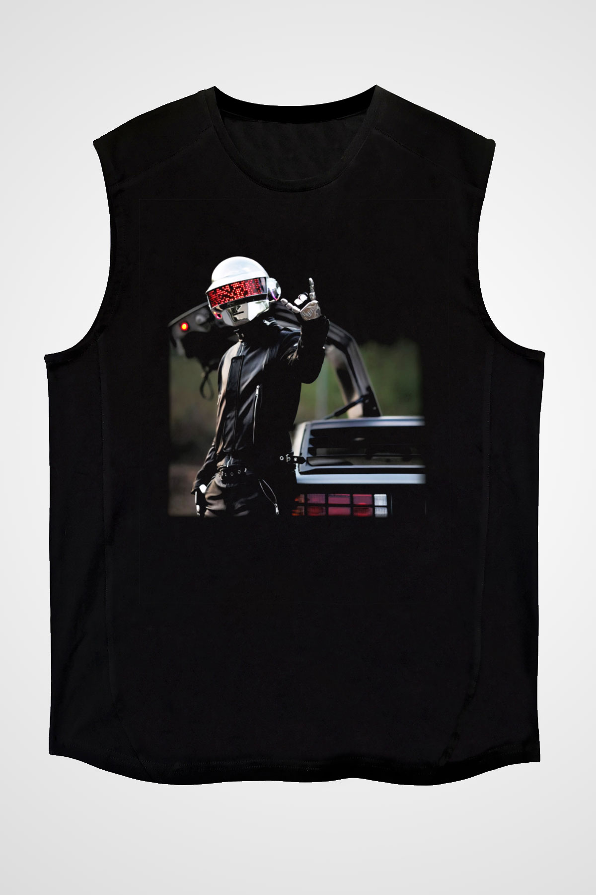 Daft Punk Siyah Unisex Kolsuz Tişört