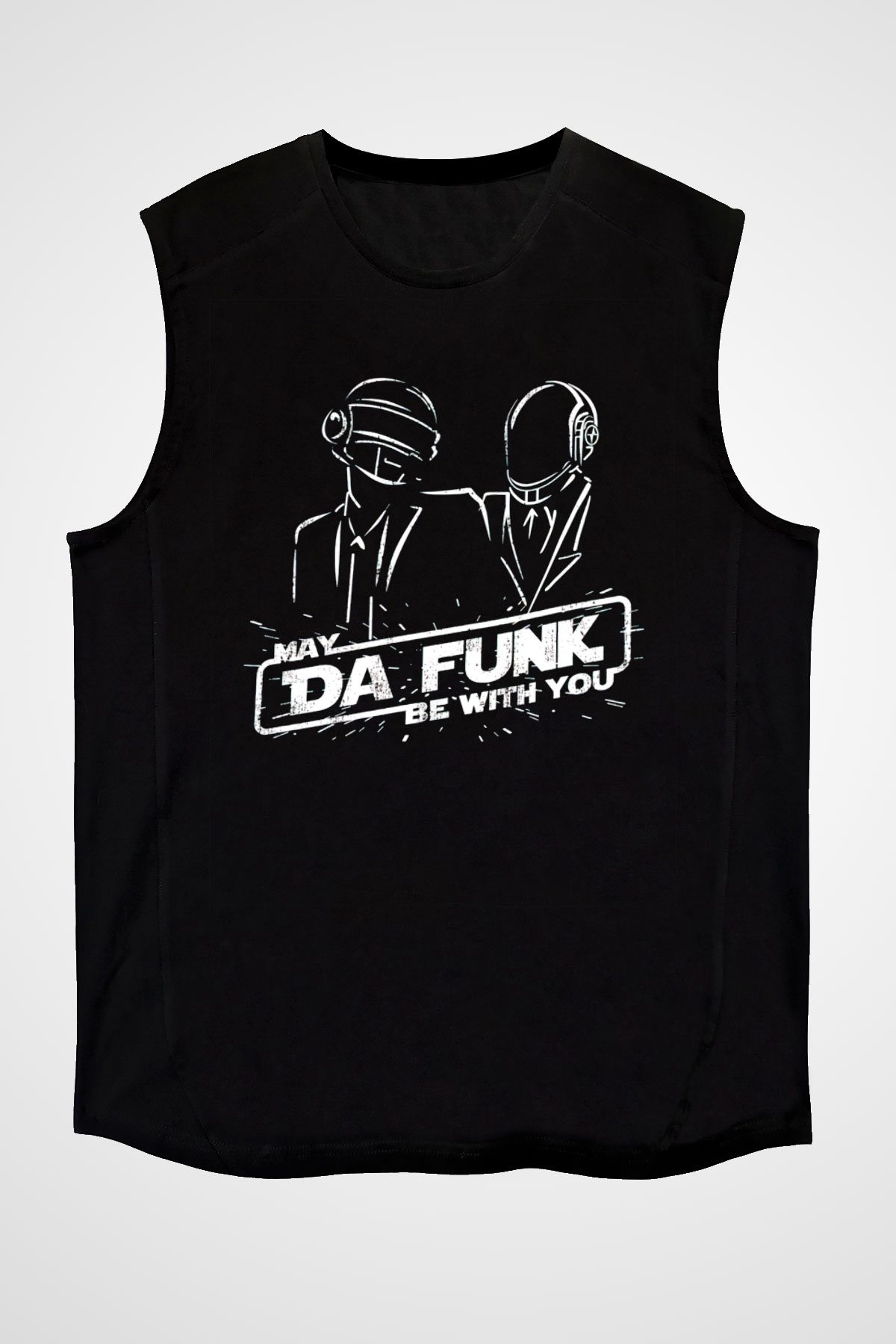 Daft Punk Siyah Unisex Kolsuz Tişört