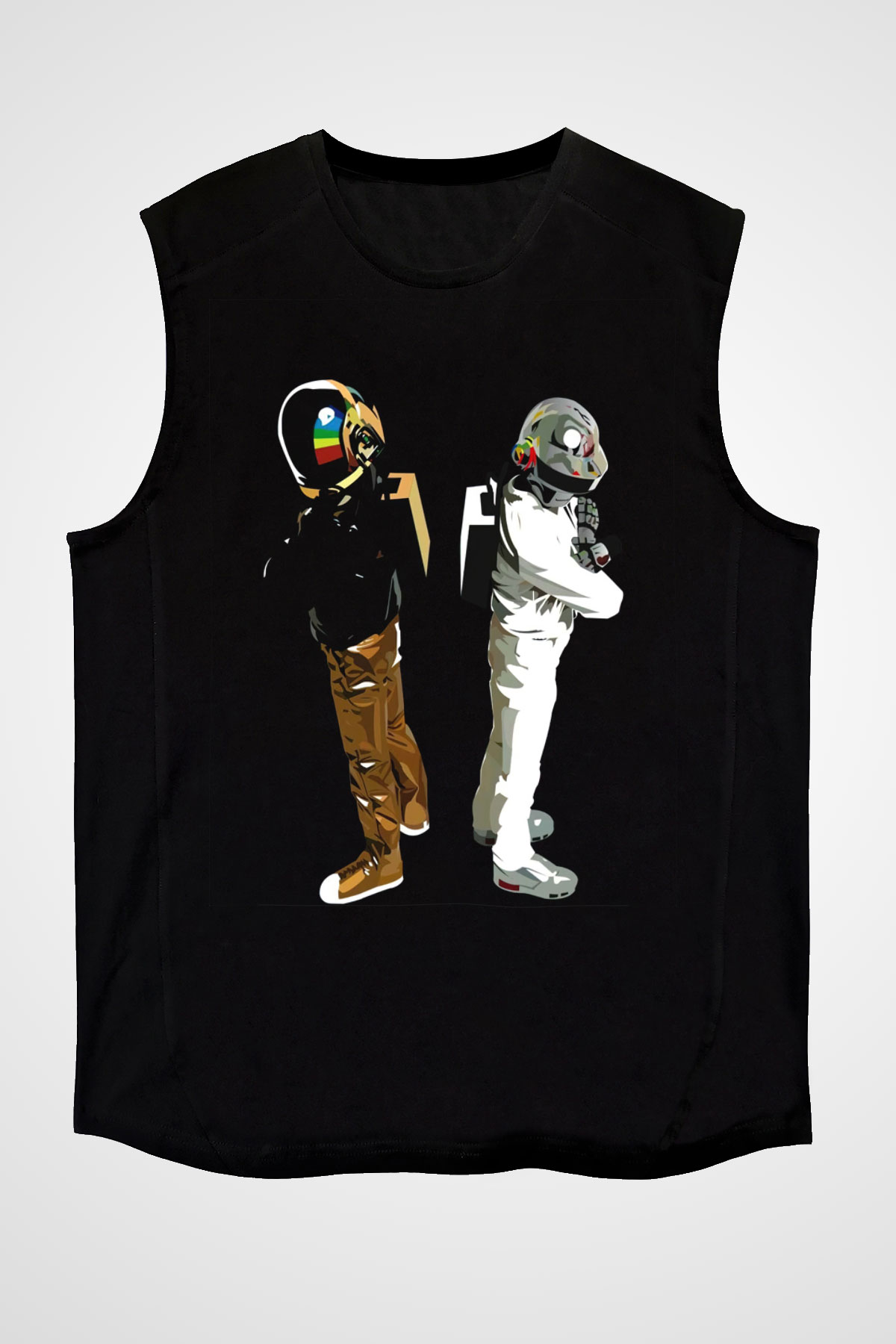 Daft Punk Siyah Unisex Kolsuz Tişört