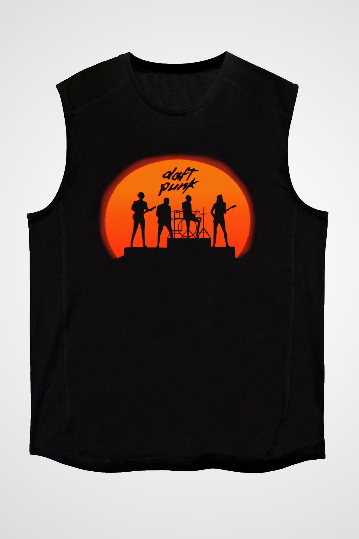 Daft Punk Siyah Unisex Kolsuz Tişört